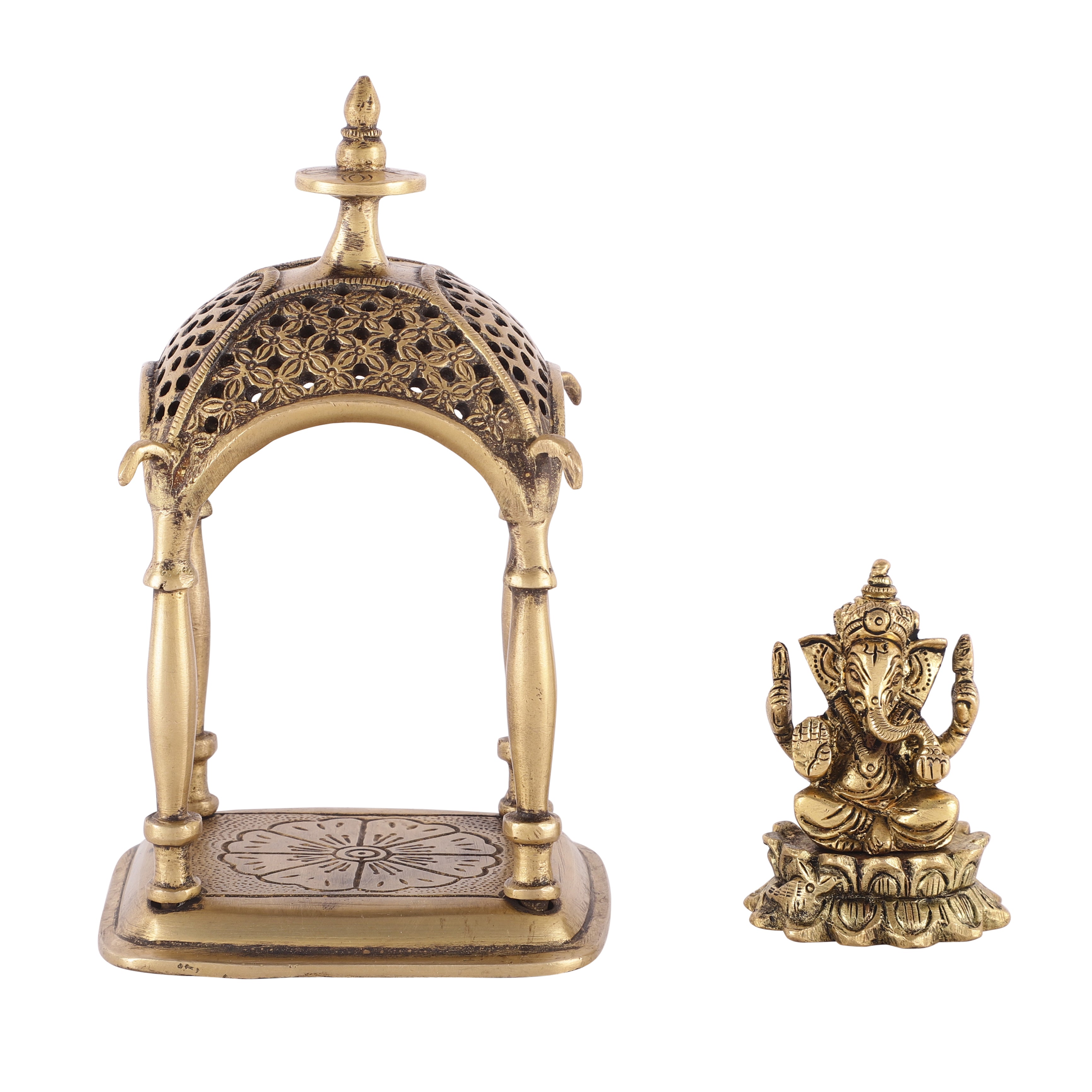 Ganesh Lakshmi Saraswati Brass Mandir (Single)