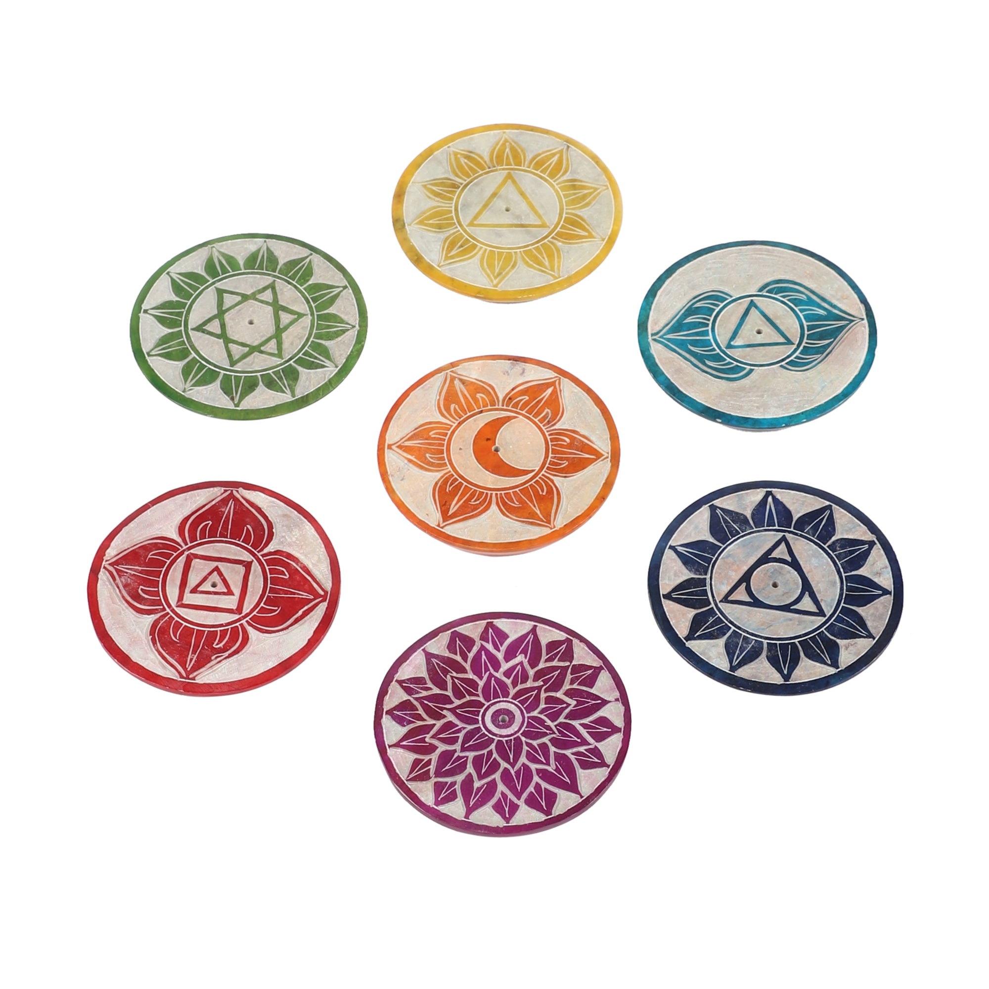 Seven Lucky Signs - Marble Incense Holder (Single)