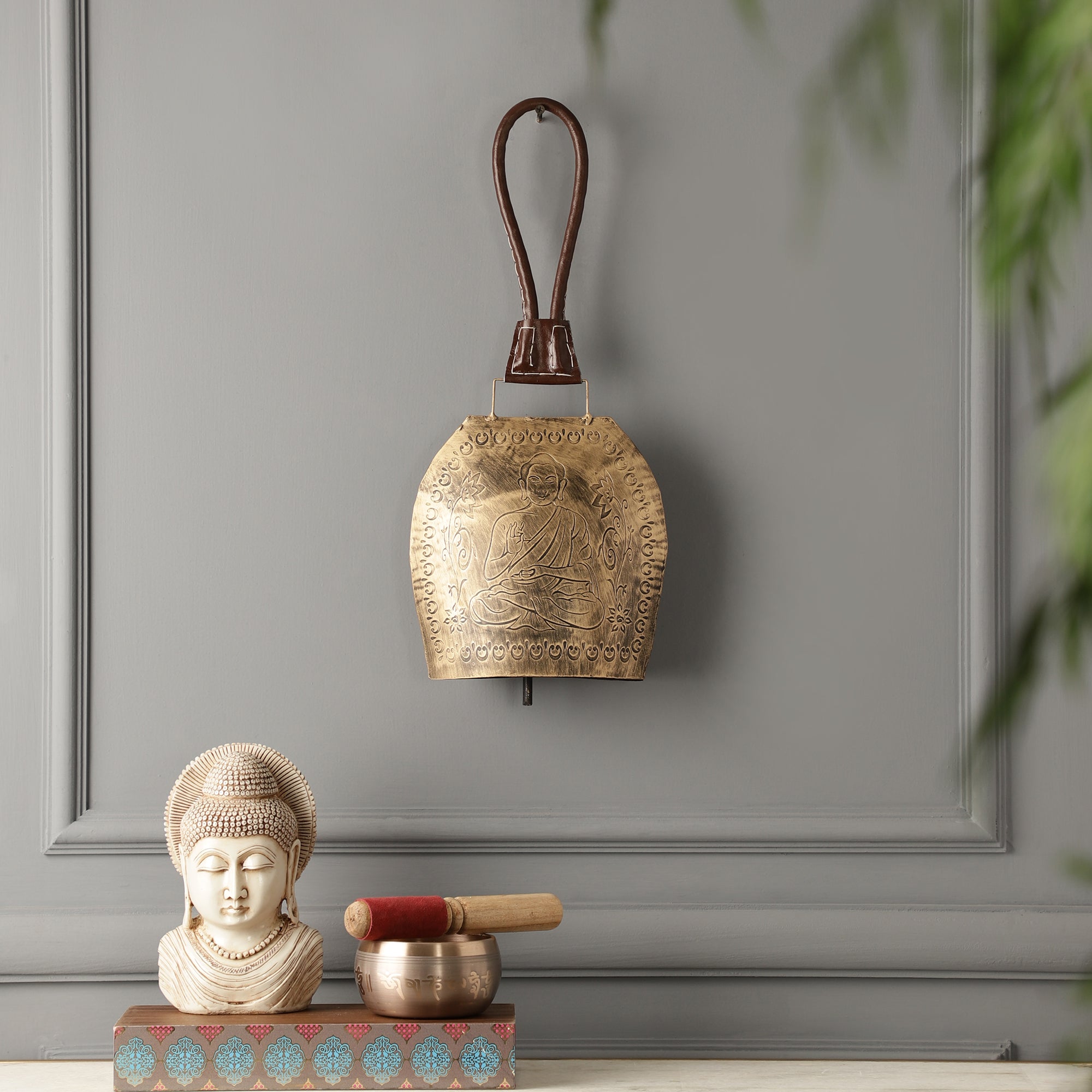 Buddha Motif Hanging Cow Bell