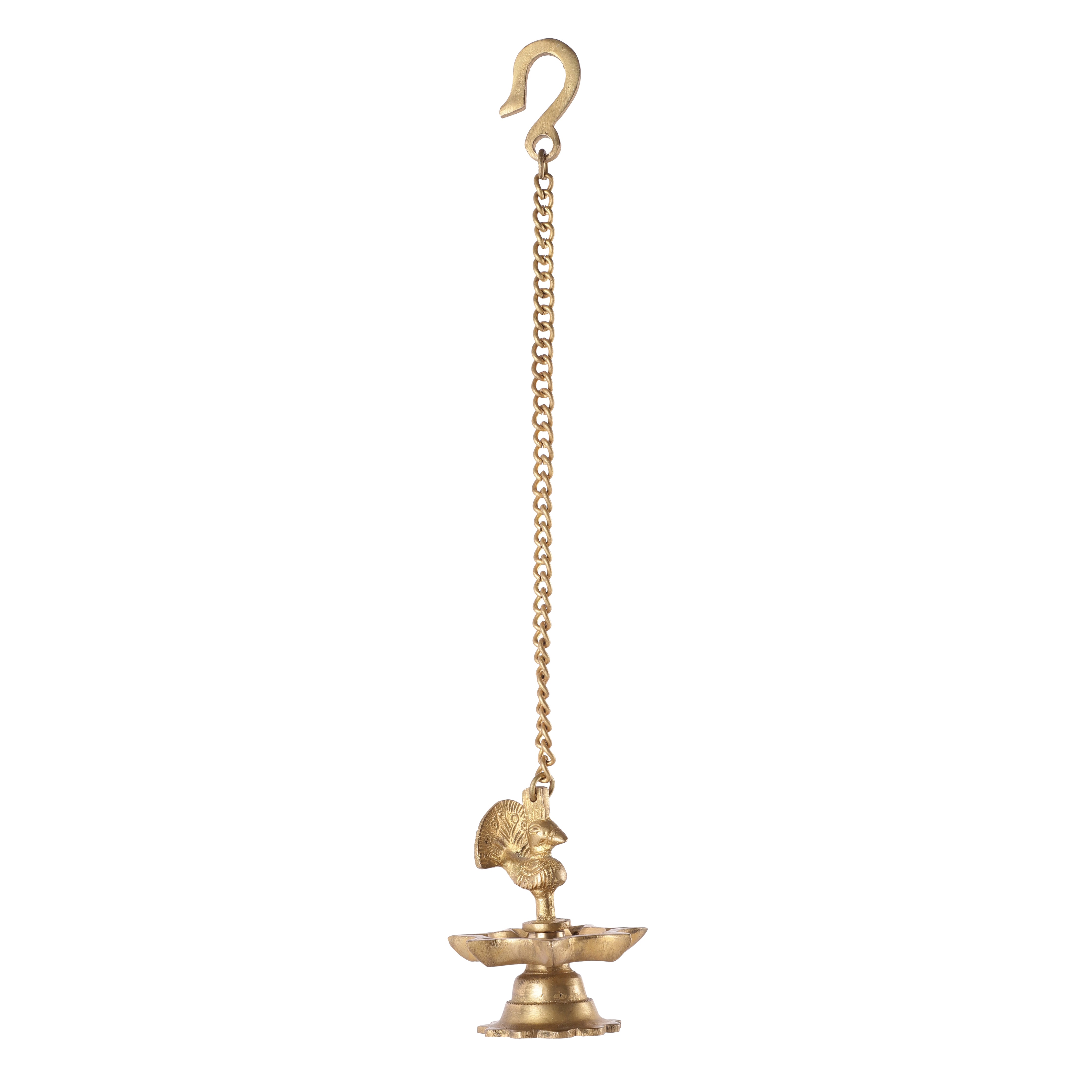 Hanging Chain Peacock Oil Lamp