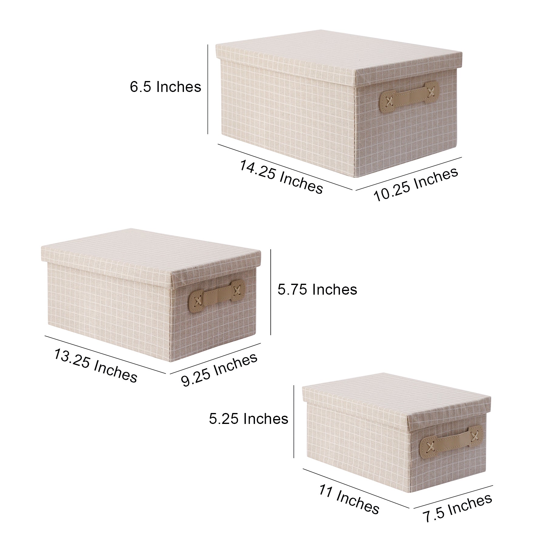 Classic Checked Storage Organisers (Set of 3)