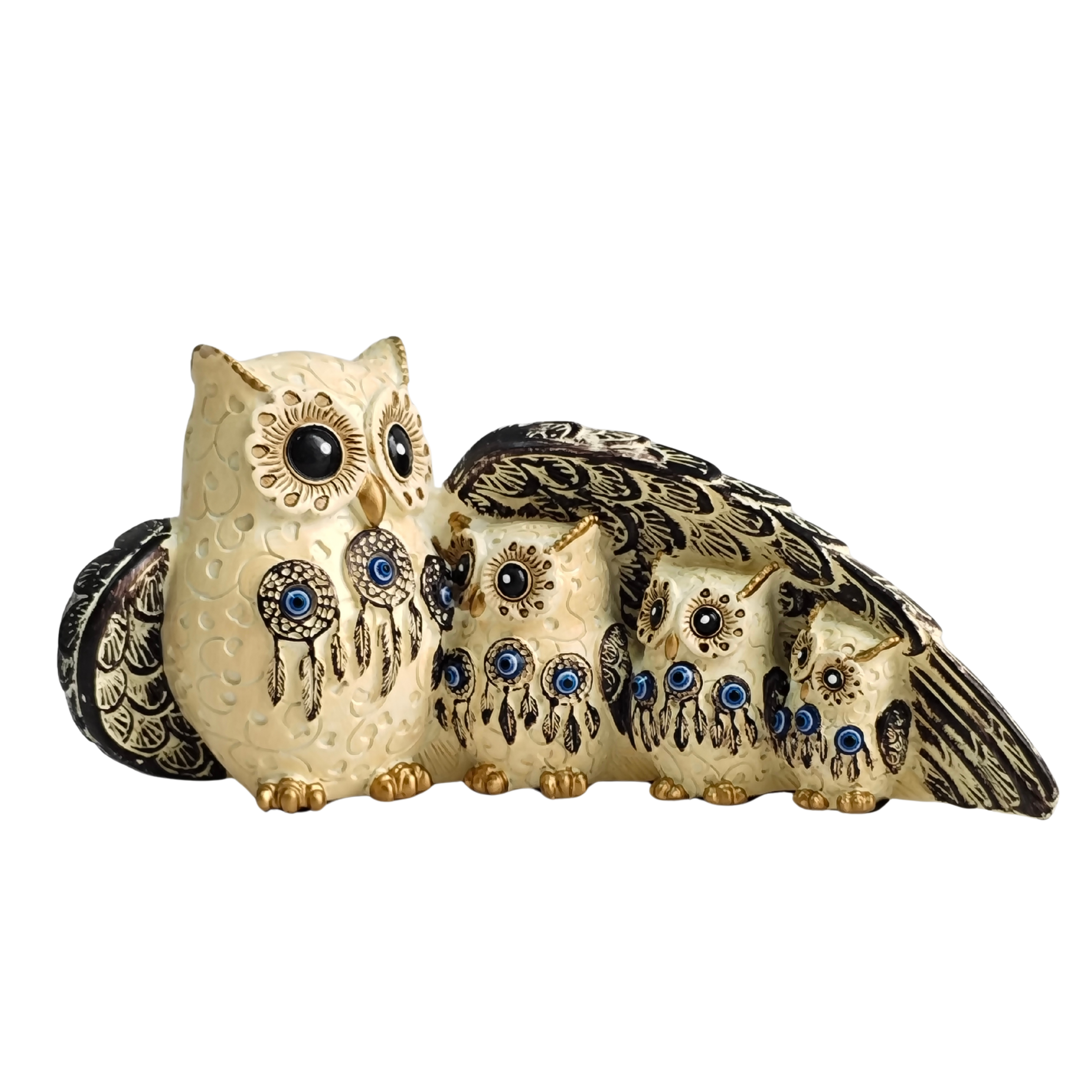 Dream Catchers Owl Family (Cream)