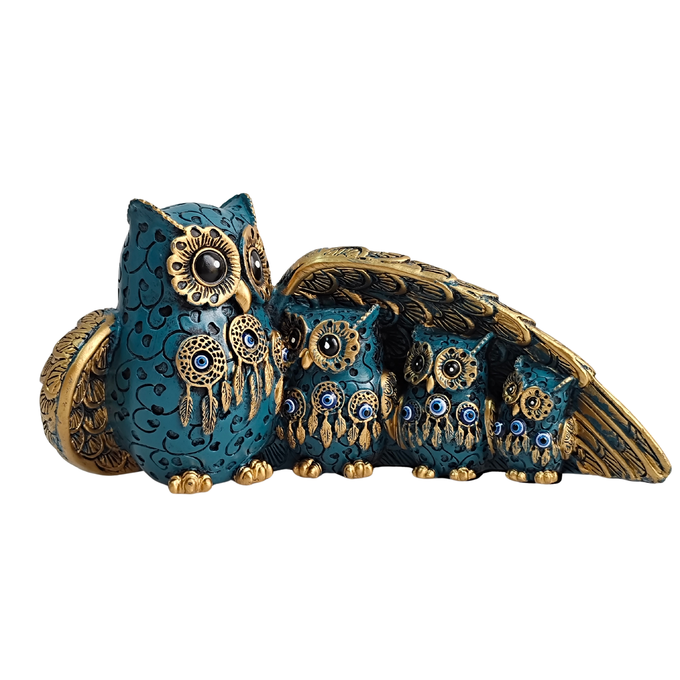 Dream Catchers Owl Family (Blue)