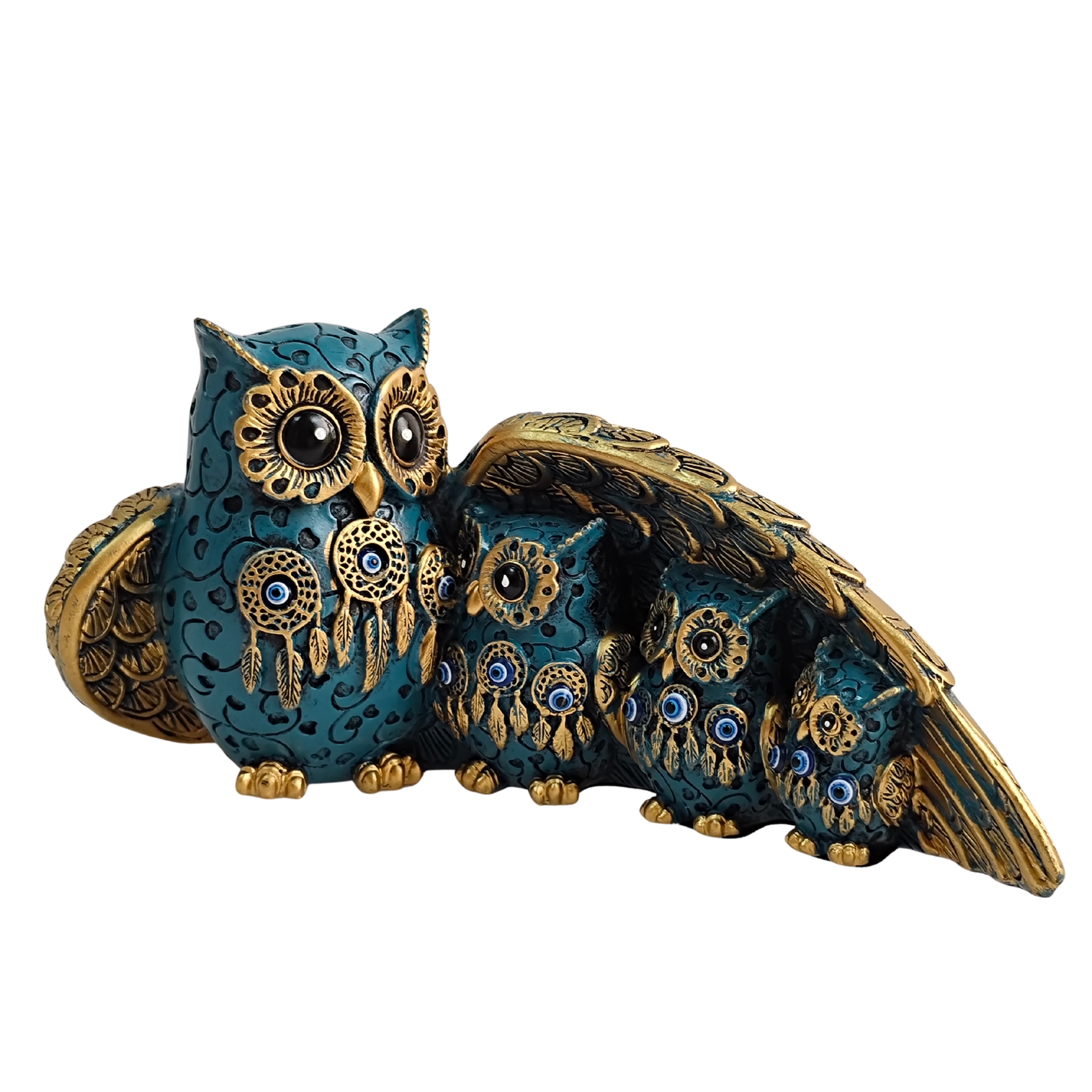 Dream Catchers Owl Family (Blue)