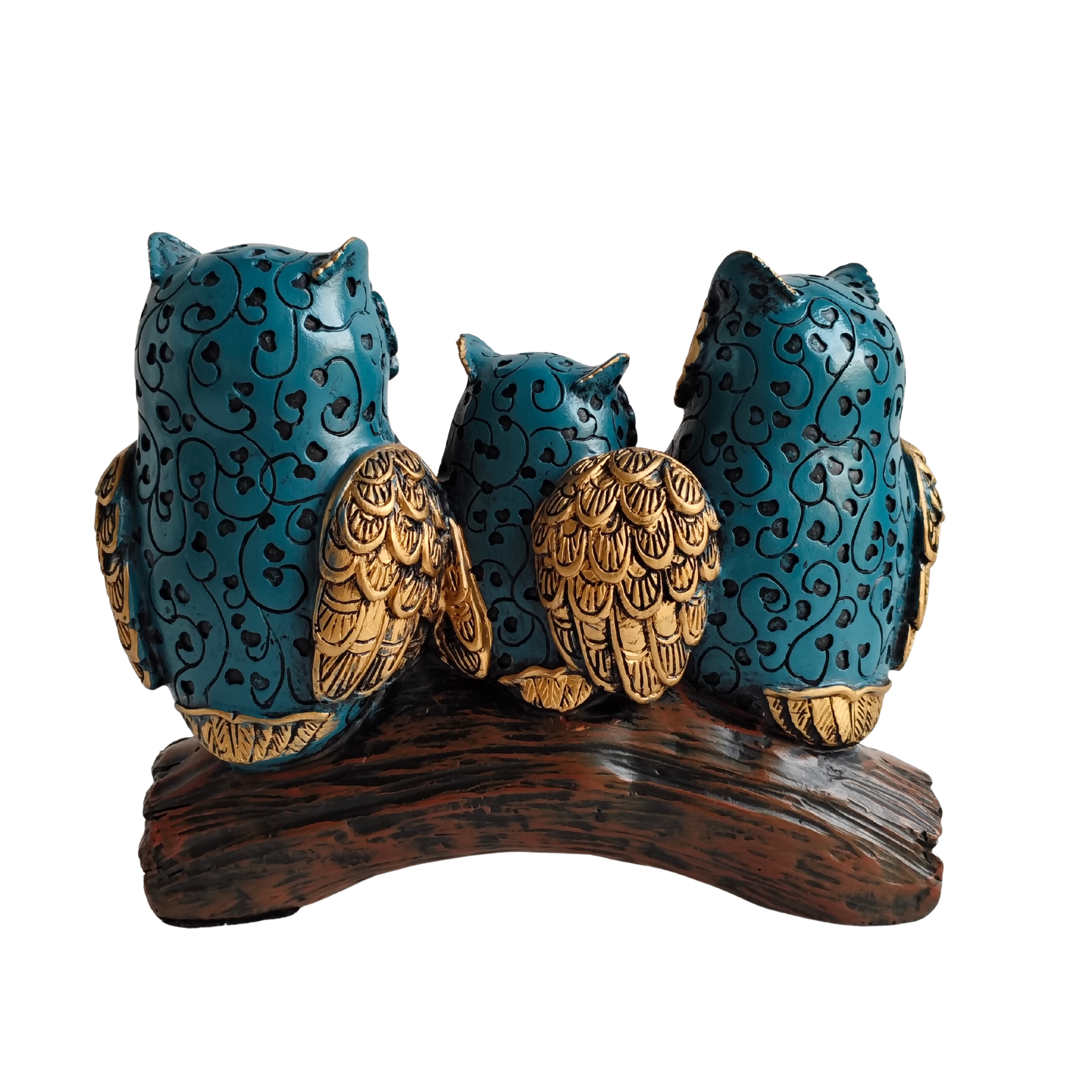 Dream Catchers Four Owl Family (Blue)