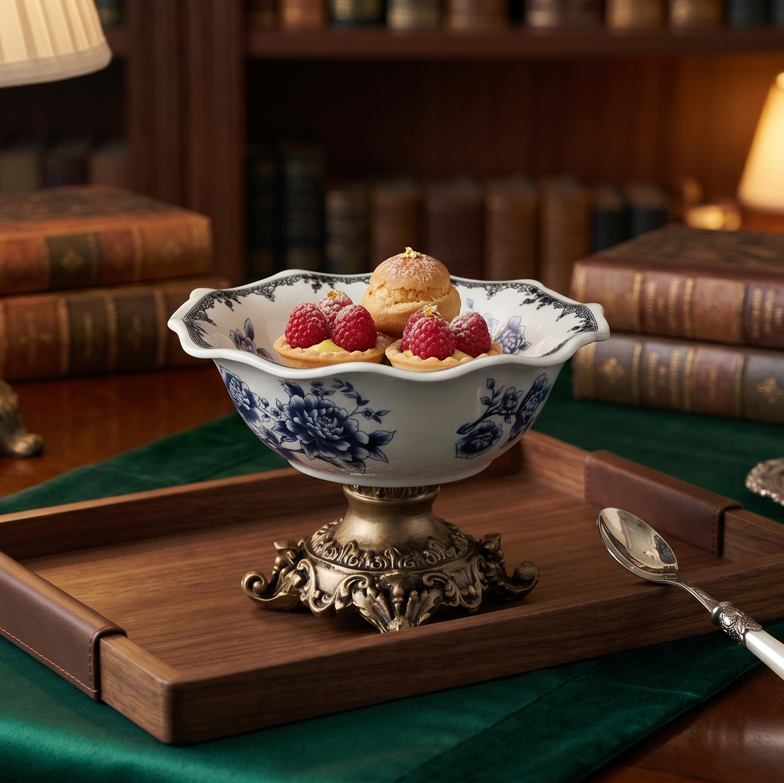 Blue Ceramic Bowl with Base