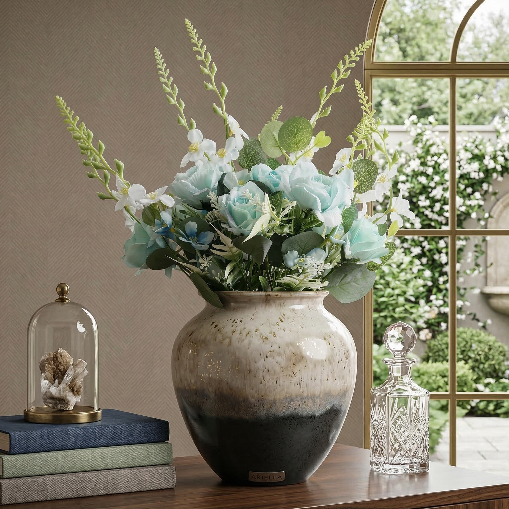 Blue Fern Rose Bunch (Single)