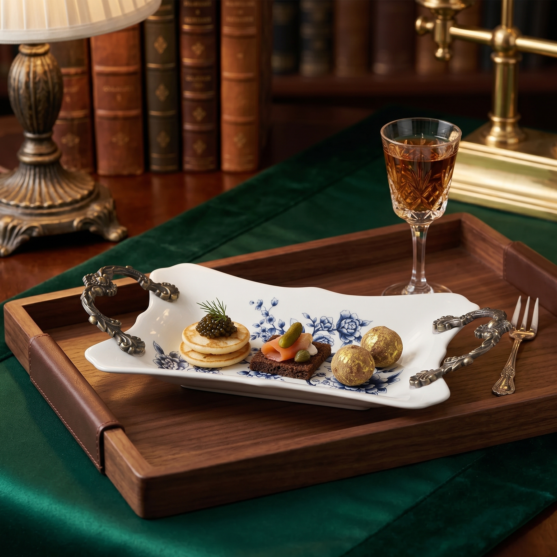 Blue Regal Serving Tray
