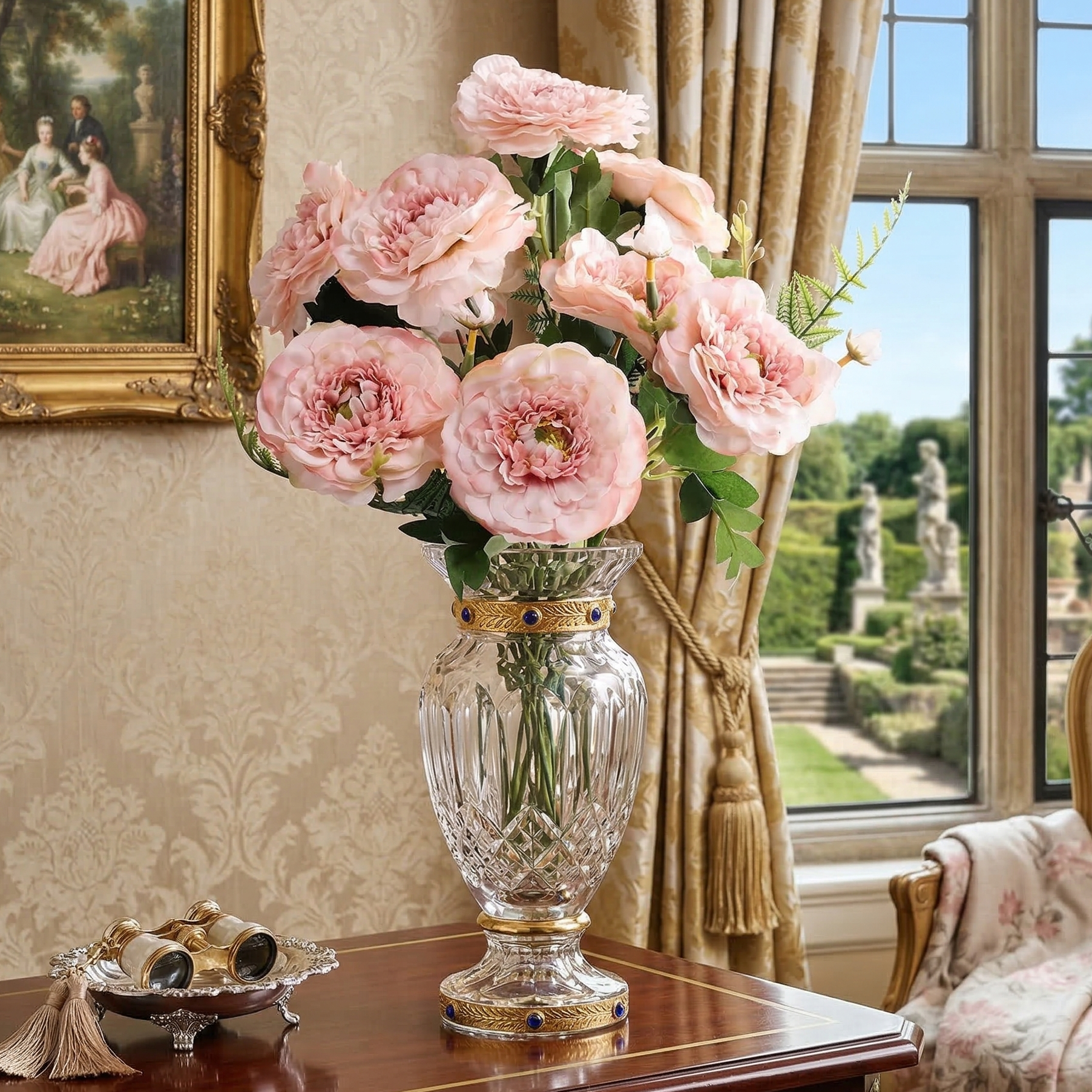 Blush Pink Ranunculus Fern Bunch (Single)