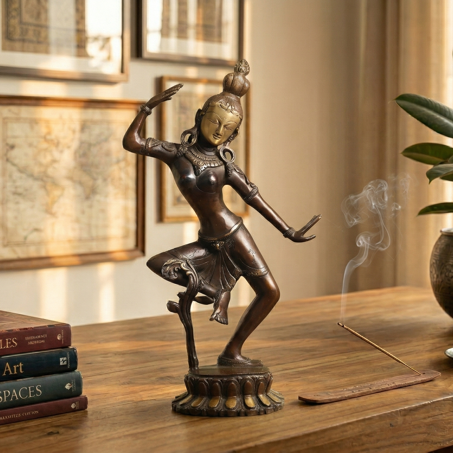 Brass Dancing Parvati Idol (Brown)