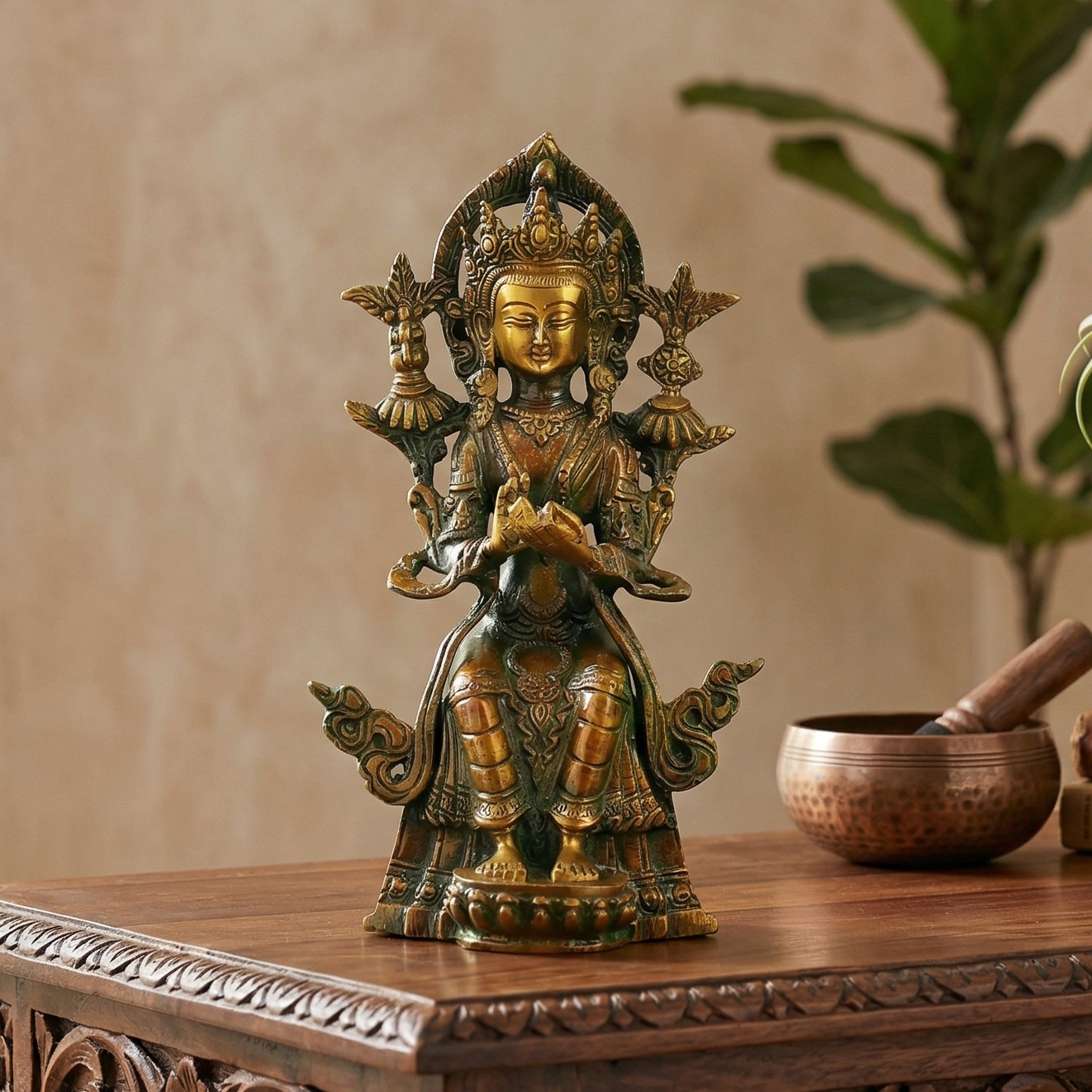 Brass Maitre Buddha Idol