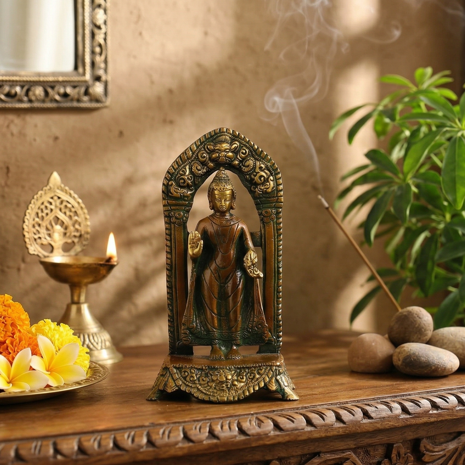 Brass Standing Buddha