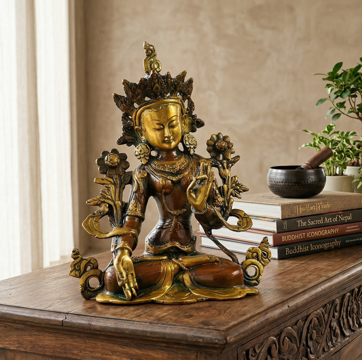 Brass White Tara Idol