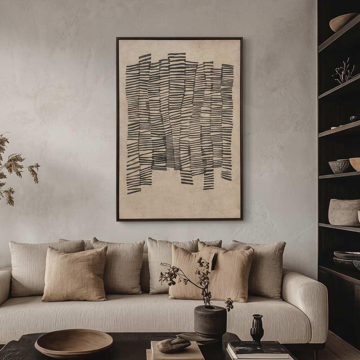 Charcoal Cadence Minimalist Canvas