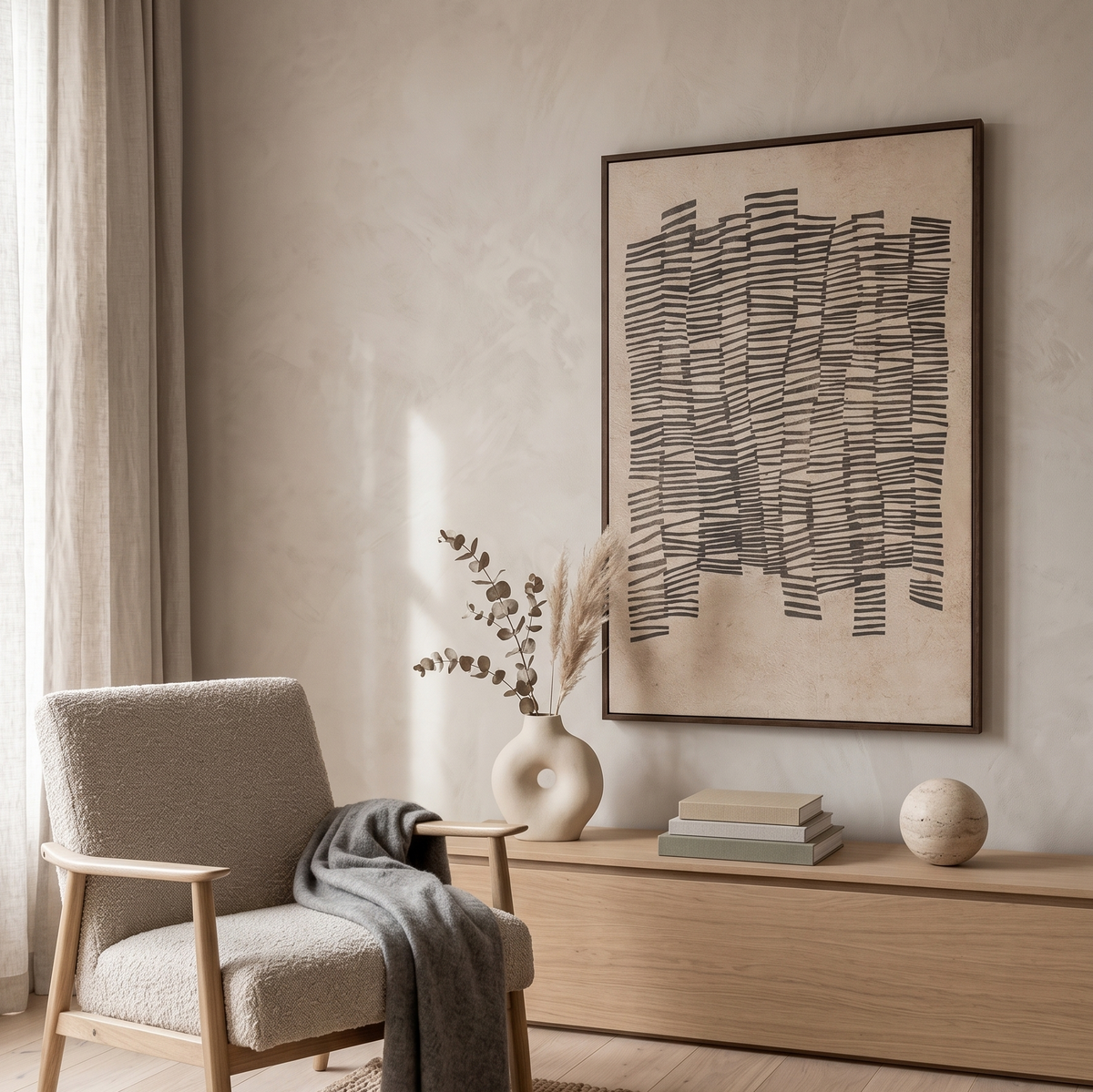 Charcoal Cadence Minimalist Canvas