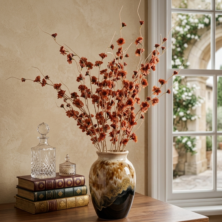Delicate Rust Cherry Blossom Stick (Single)