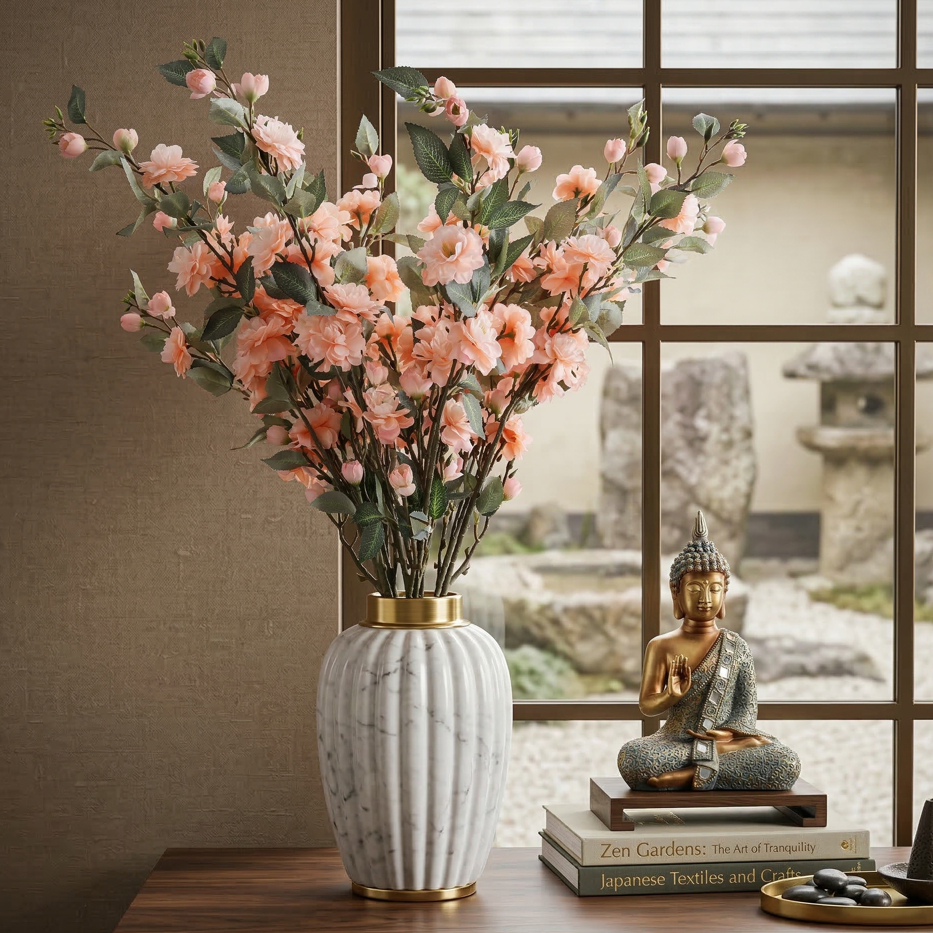 Faux Blush Pink Cherry Blossom Stick (Single)