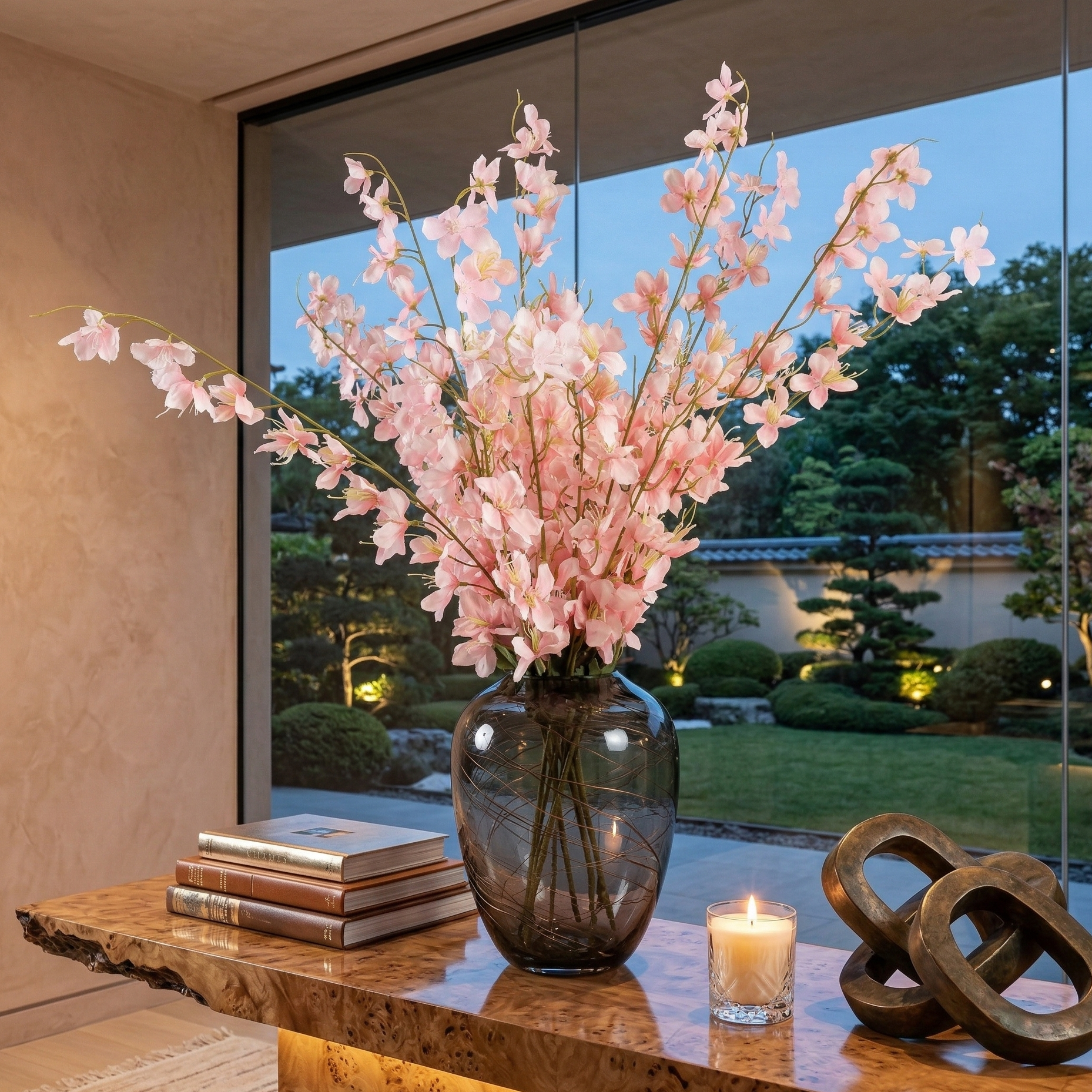 Faux Blush Pink Wisteria Flower Stem (Single)