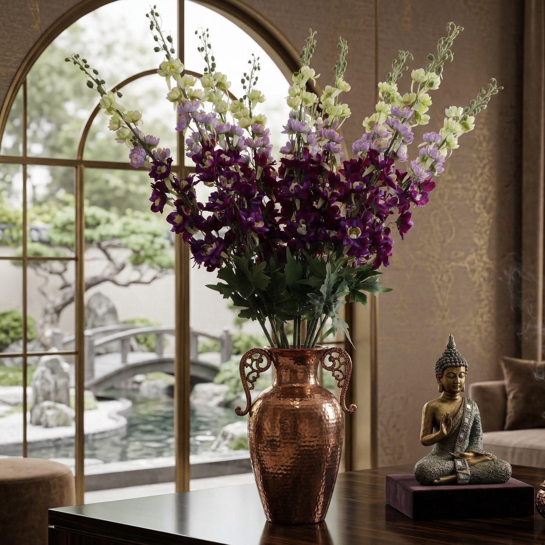 Faux Dual Shade Purple Delphinium Stick (Single)