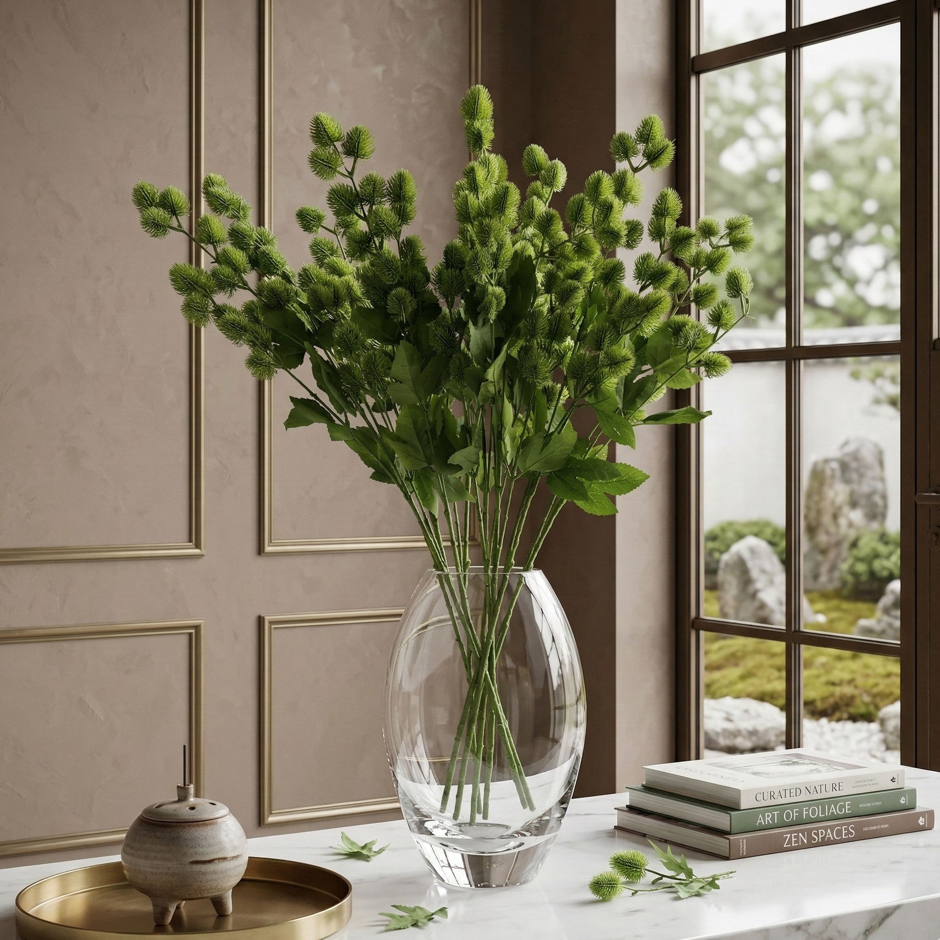 Faux Green Eucalyptus Stem With Buds (Single)