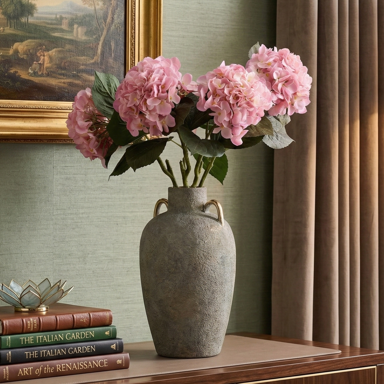 Faux Light Pink Hydrangea Stick (Single)