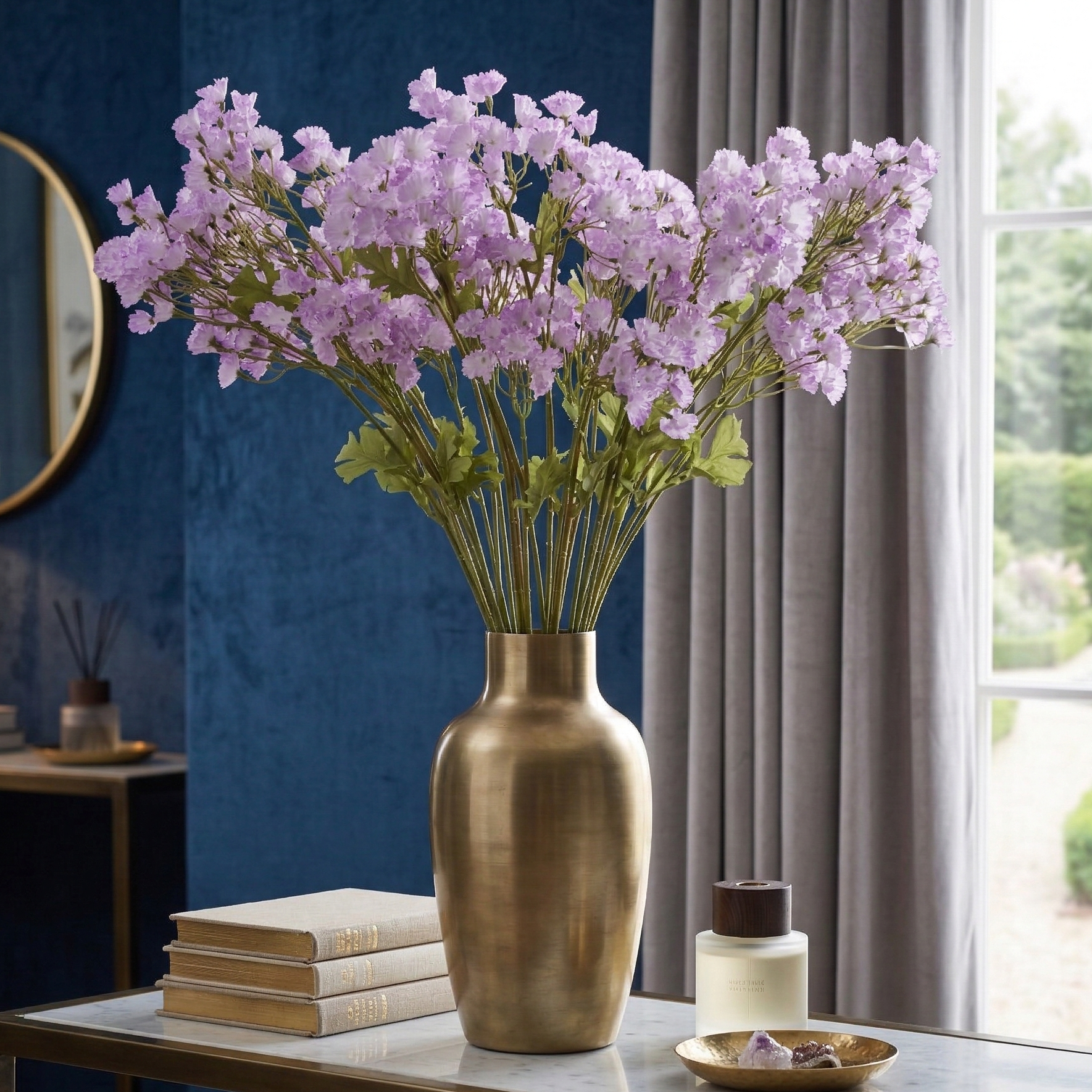 Faux Mauve Baby's Breath Flower Stick (Single)