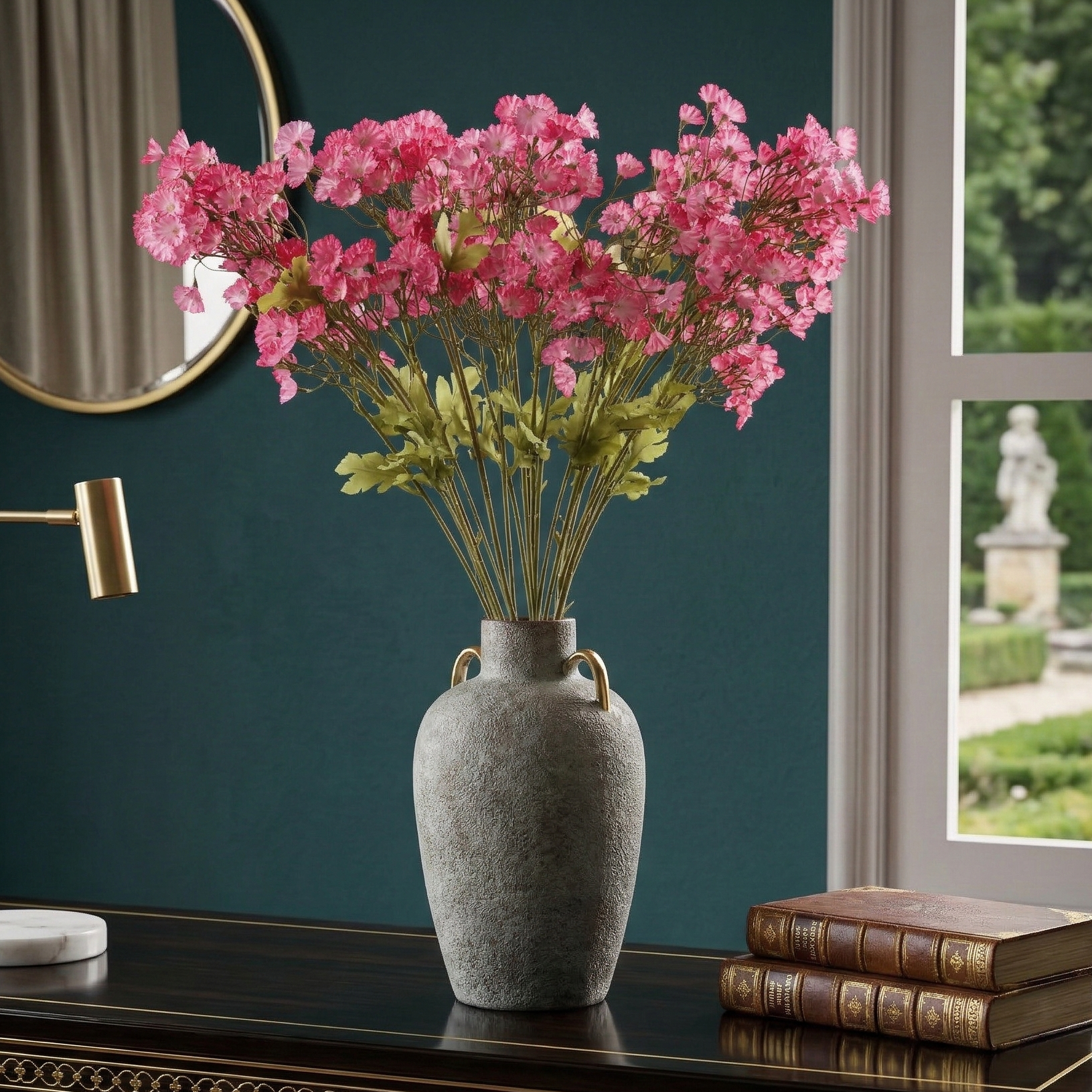 Faux Pink Baby's Breath Flower Stick (Single)
