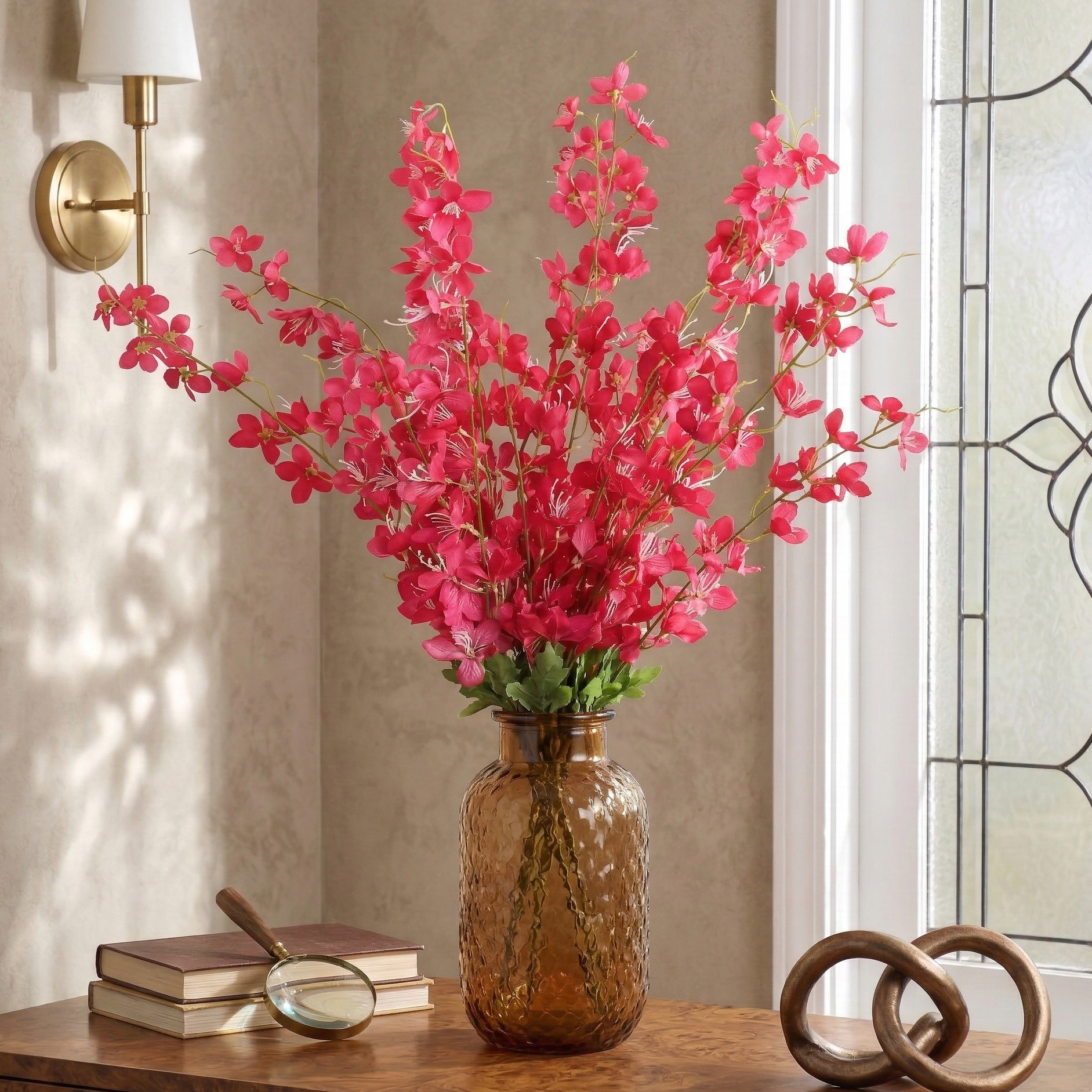 Faux Pink Wisteria Flower Stem (Single)