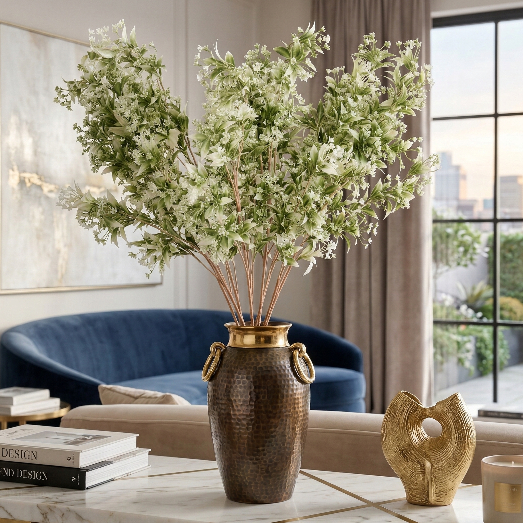 Faux Pittosporum Flower Stem (Single)