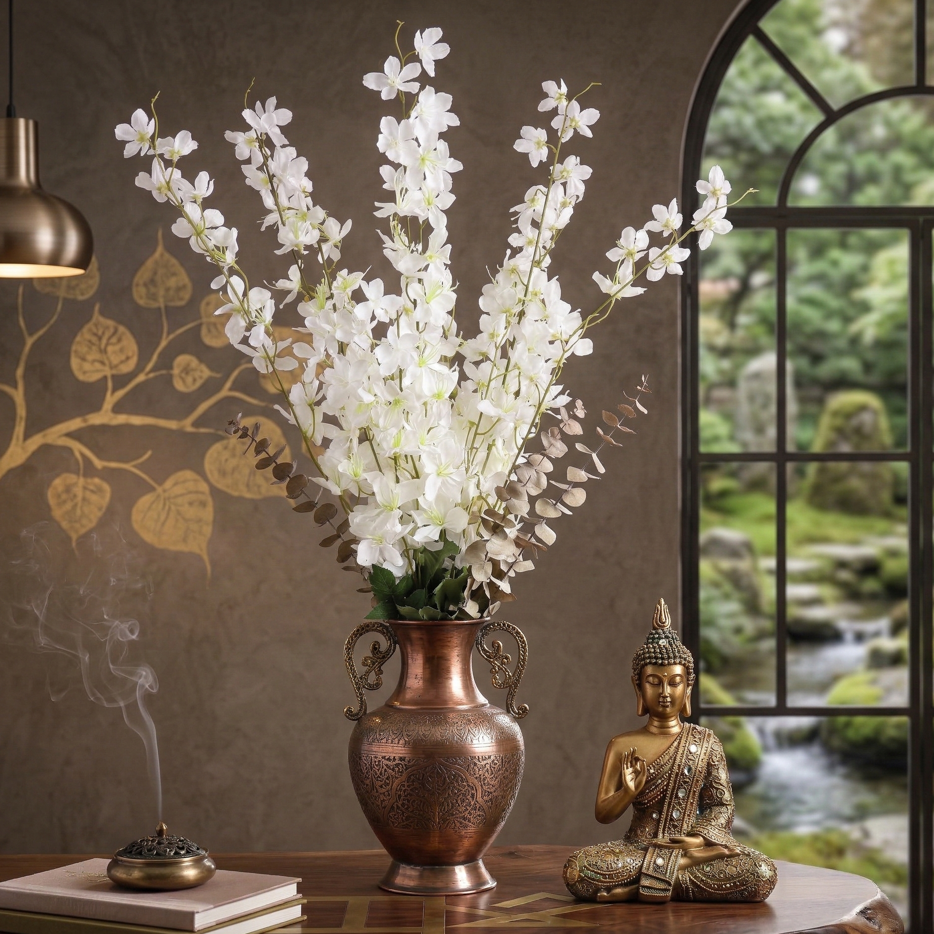 Faux White Delphinium Stick (Single)