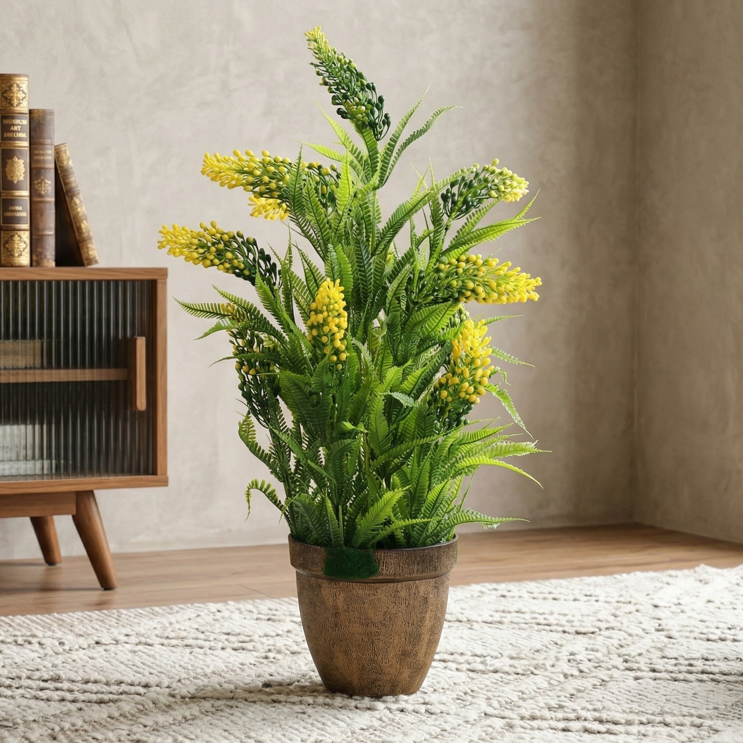 Fern Faux Plant - Green/Yellow (Medium)