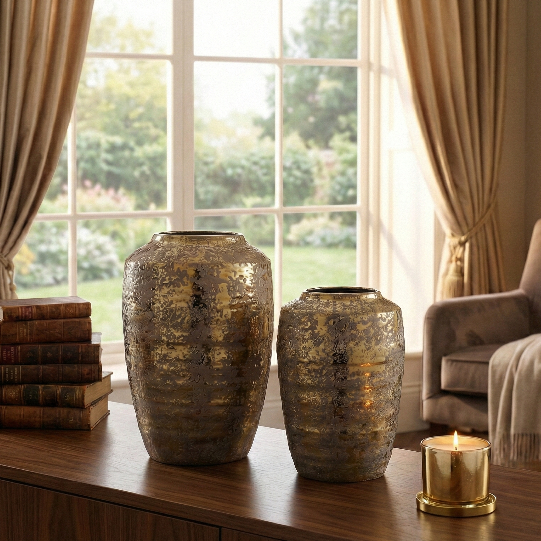 Luxe Gold Crackle Vase (Single)