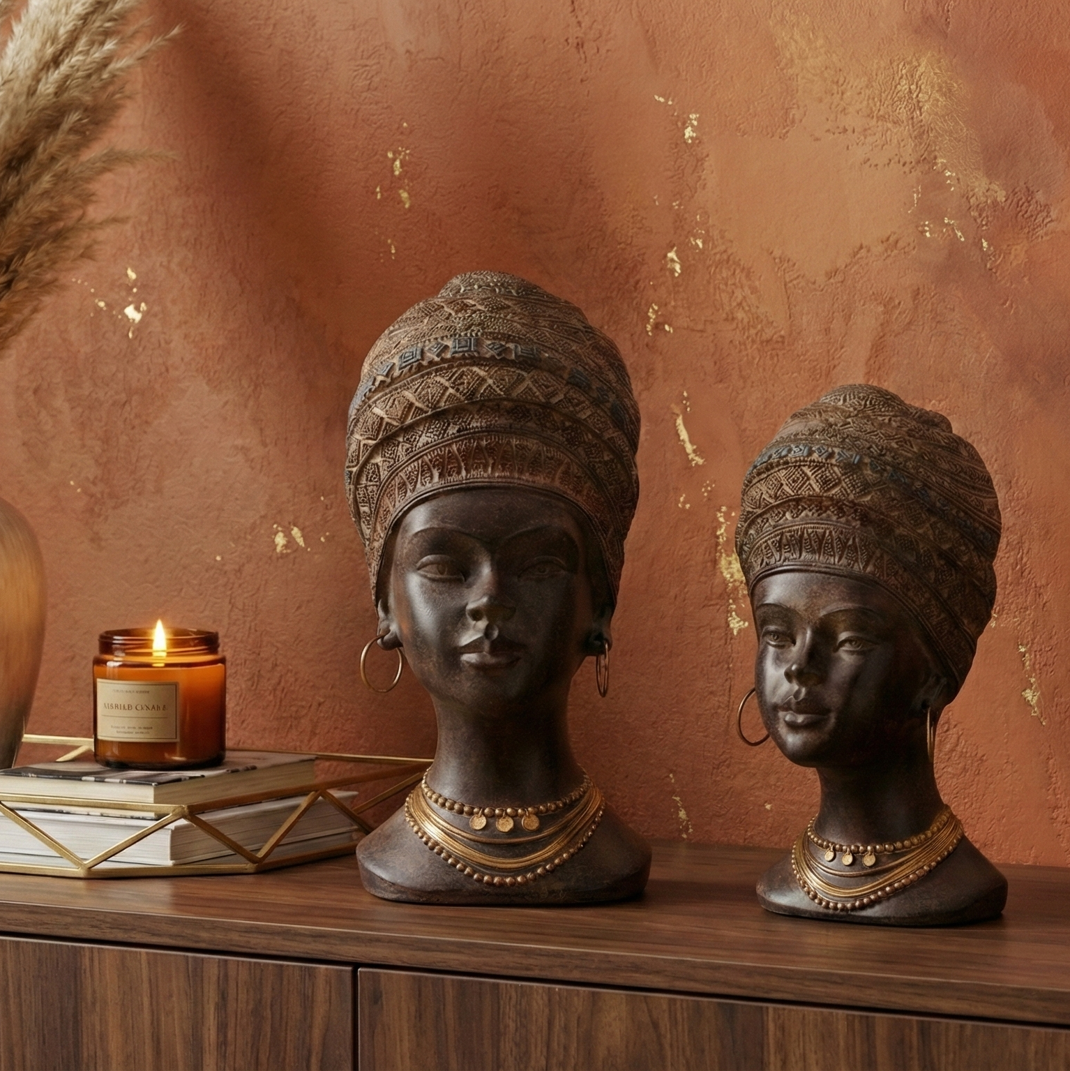 Nubian Majesty Bust Sculpture (Single)