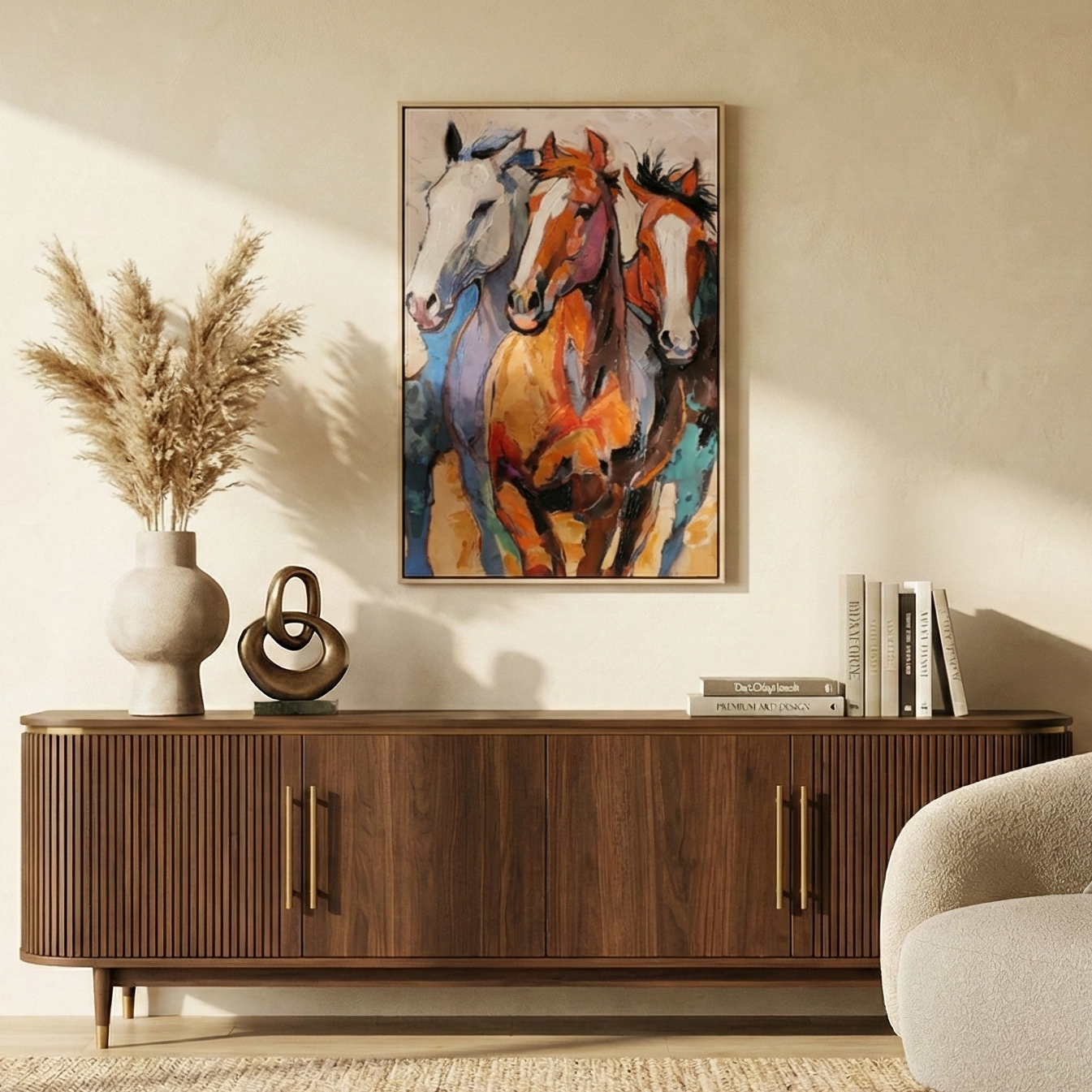 Galloping Trio Oil Hand-Painted Canvas Art