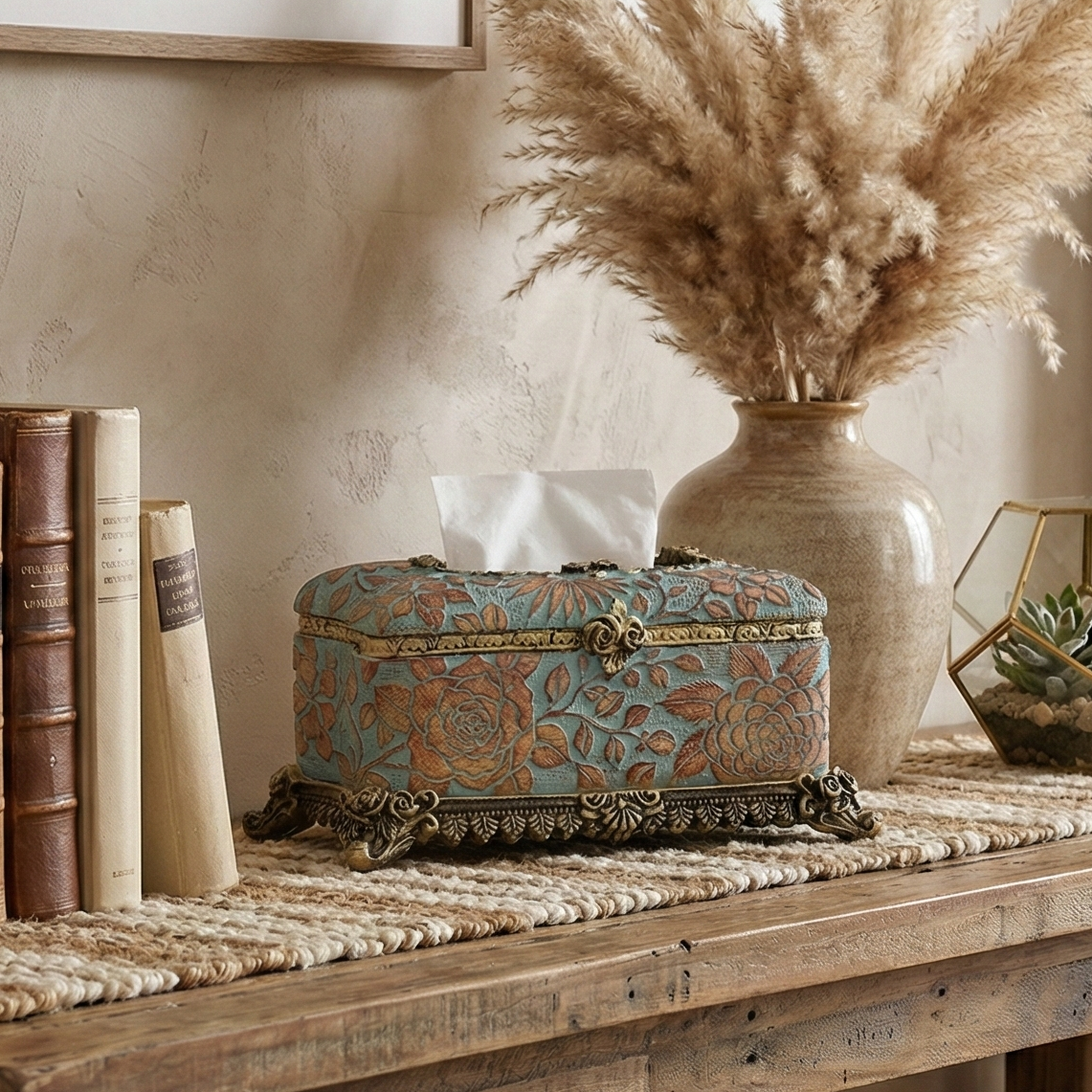 Tuscan Blue Tissue Holder
