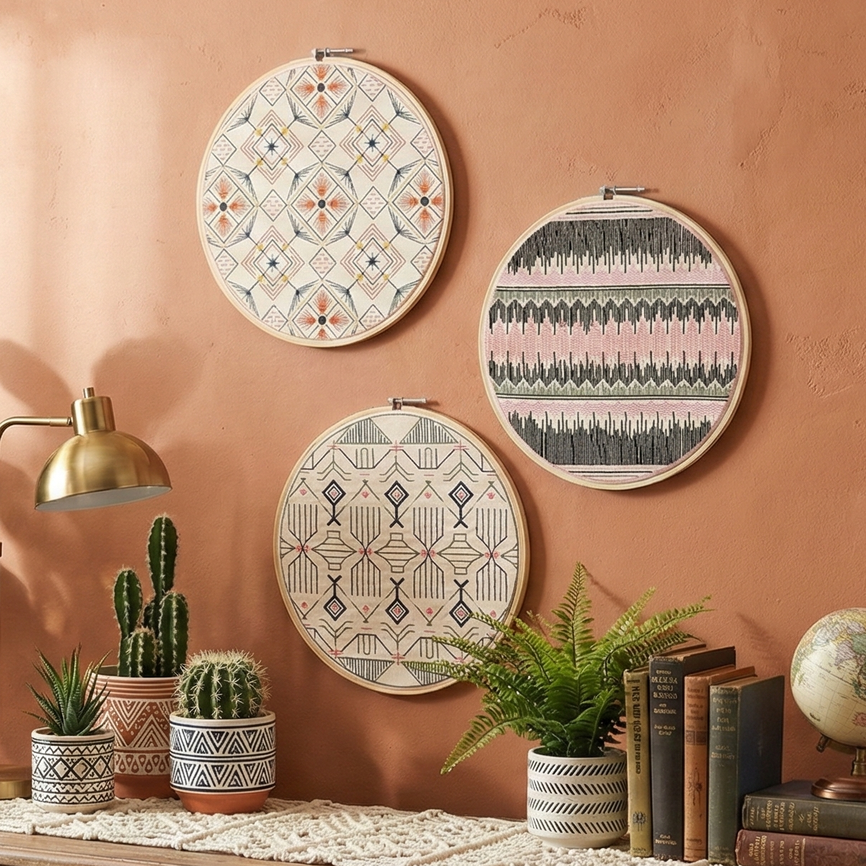 Multicolour Embroidered Hoops (Single)