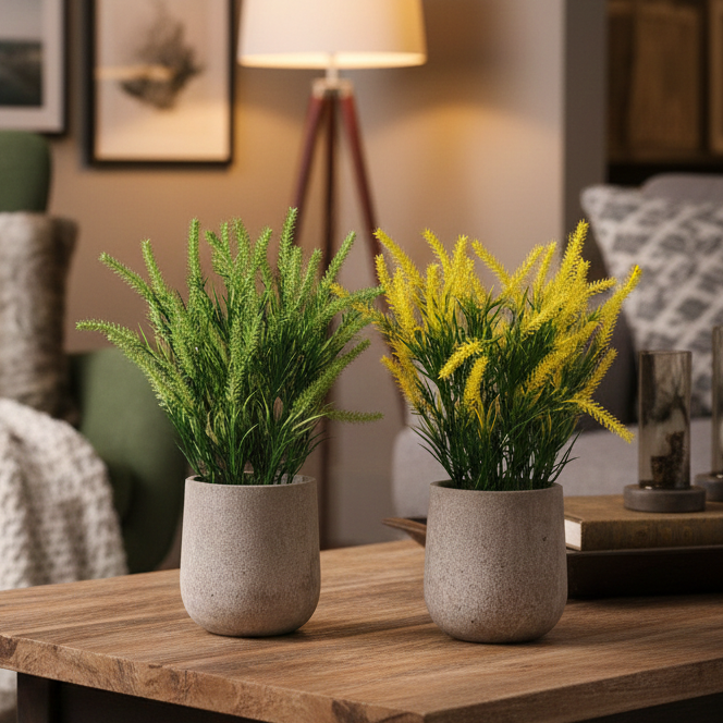 Faux Potted Lavender Flowers (Single)