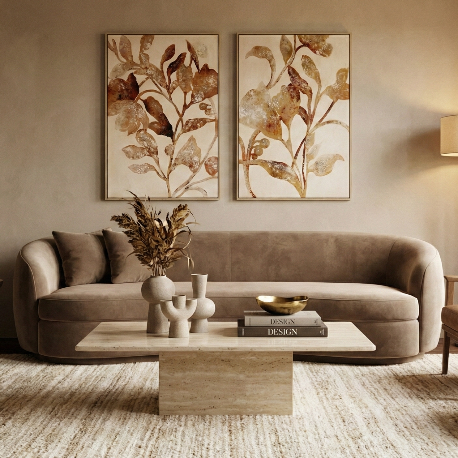 Earthen Bloom Framed Canvas Art (Set of 2)