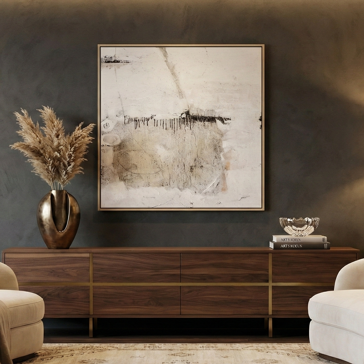 Textured Abstraction Oil-Painted Canvas Art