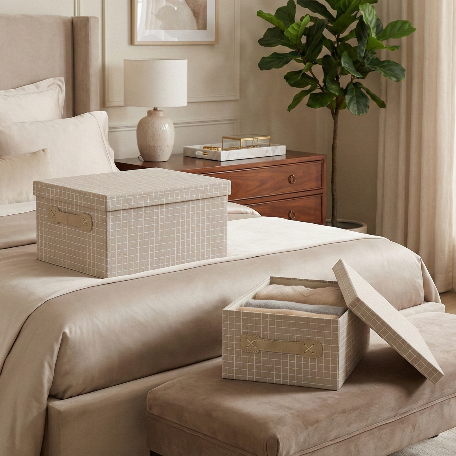 Classic Checked Storage Organisers (Set of 3)