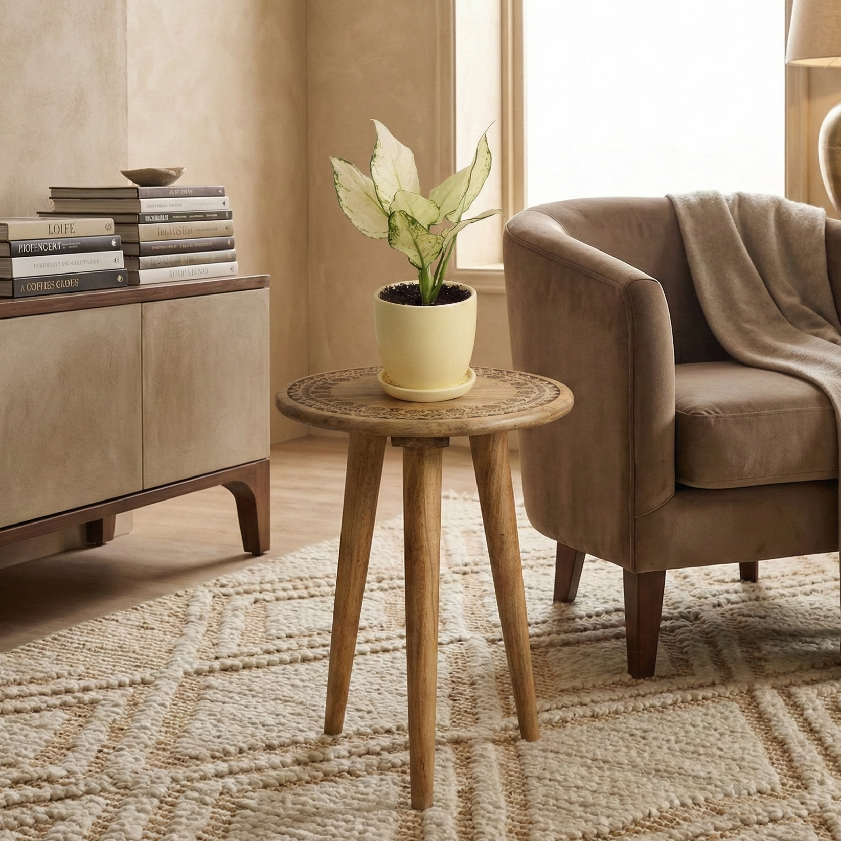 Round Wooden Table/Stool