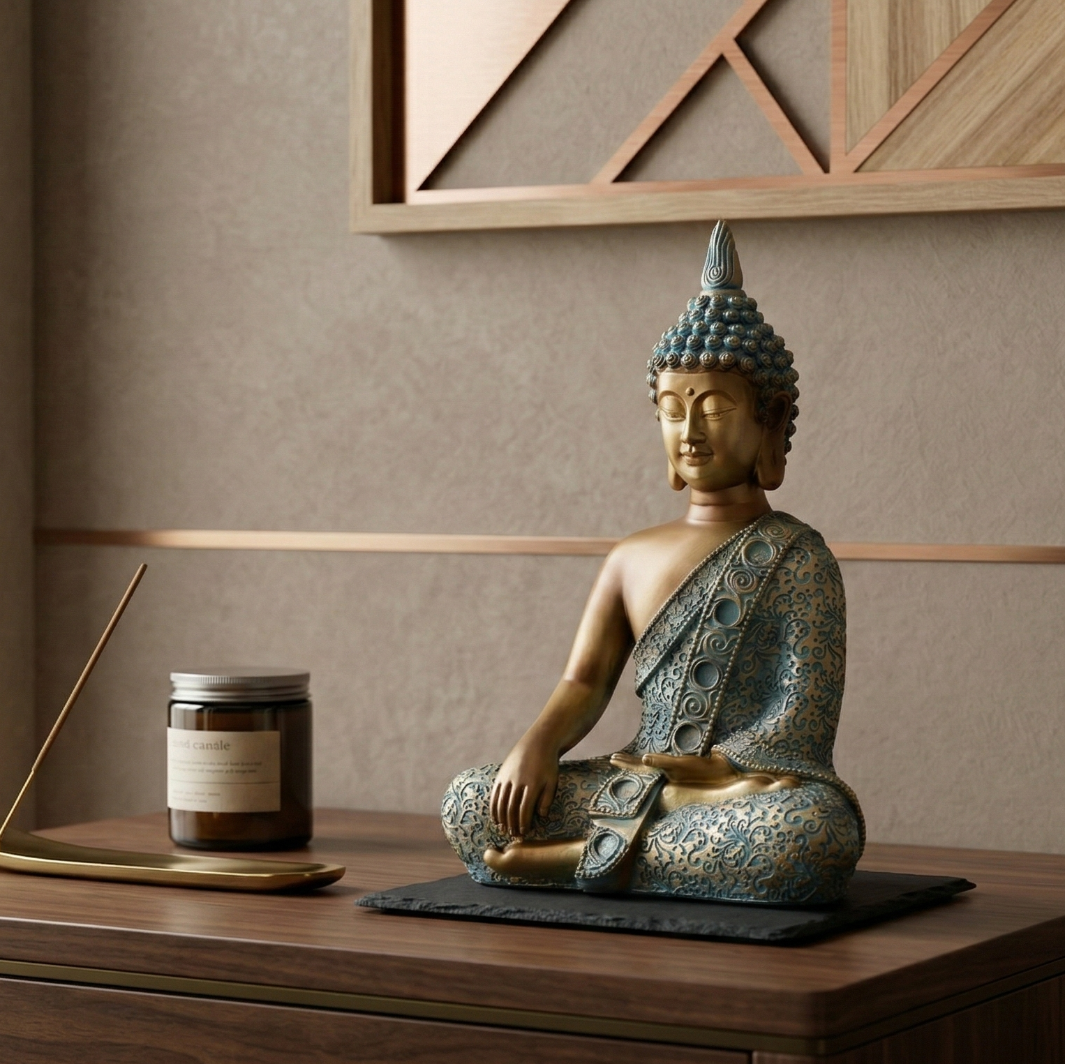 Turquoise Seated Buddha