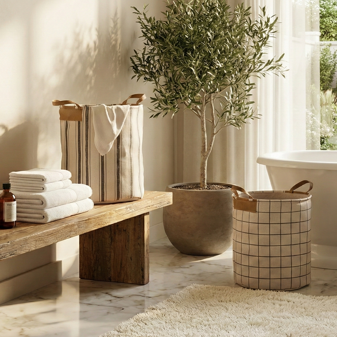 Loom & Leather Laundry Basket (Single)