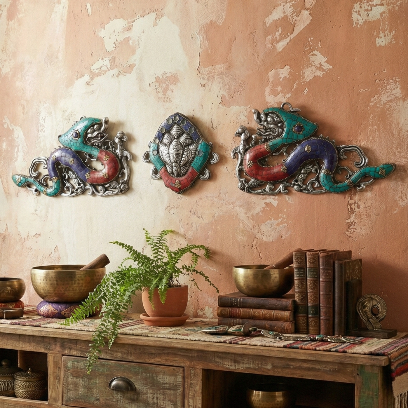 Dragons of Fortune (Stone Finish)