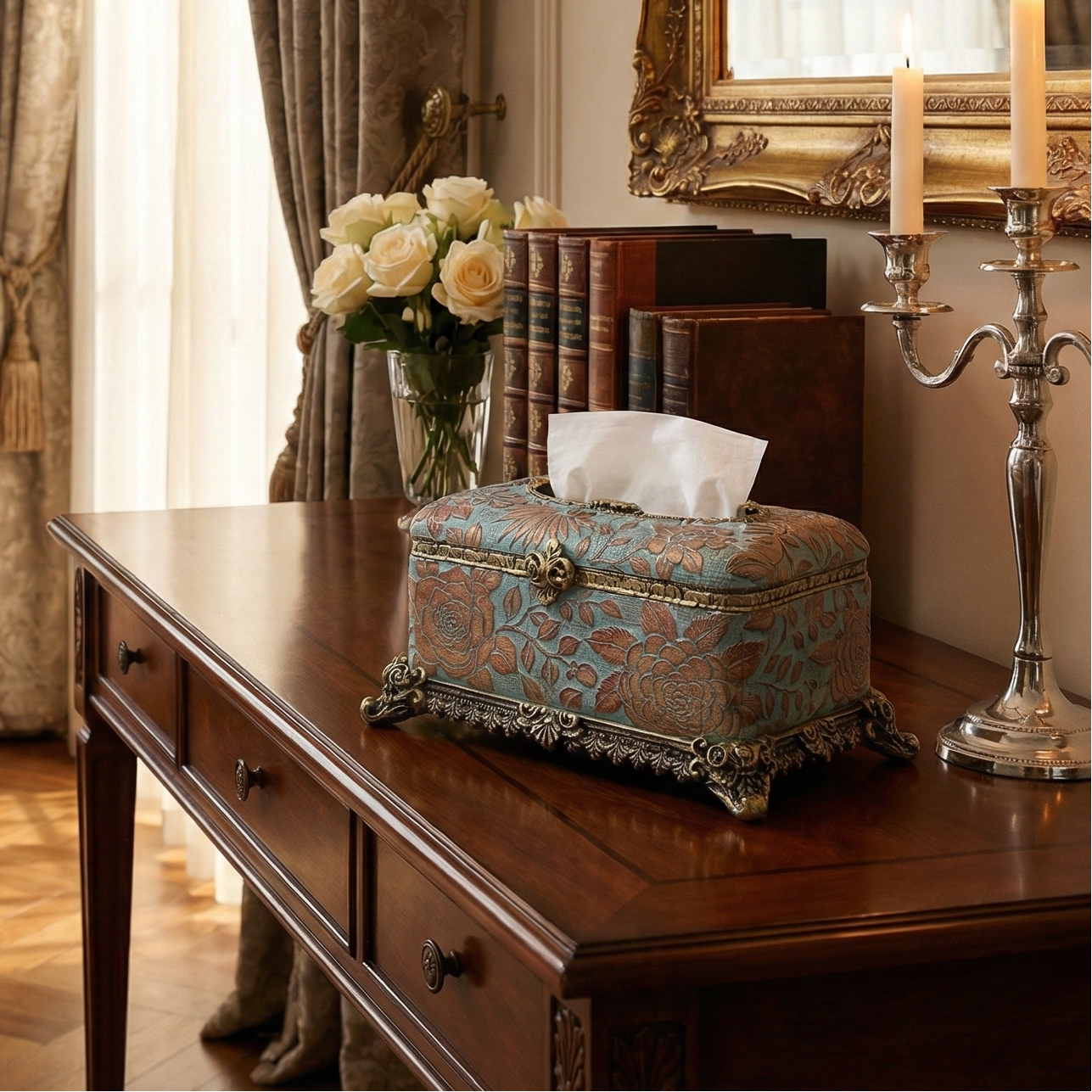 Tuscan Blue Tissue Holder