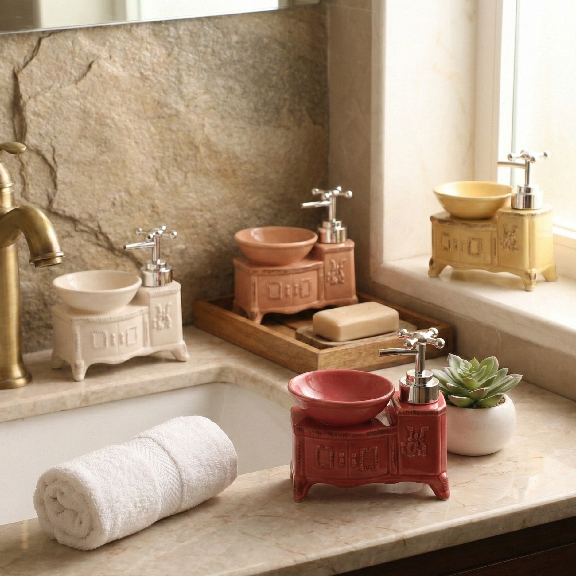 Vintage Basin Cabinet Shaped Soap Dispenser (Single)