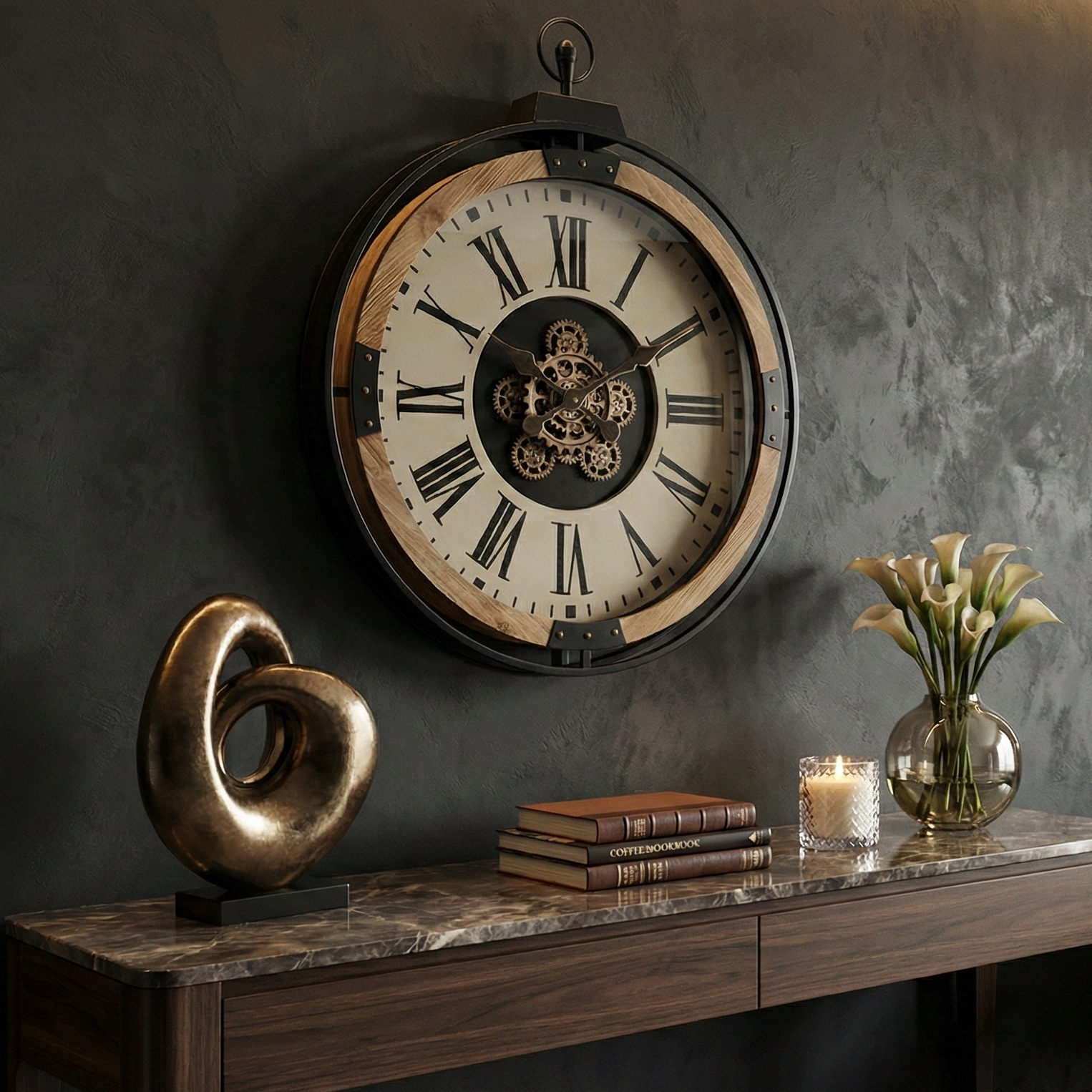Industrial Wall Clock with Frame