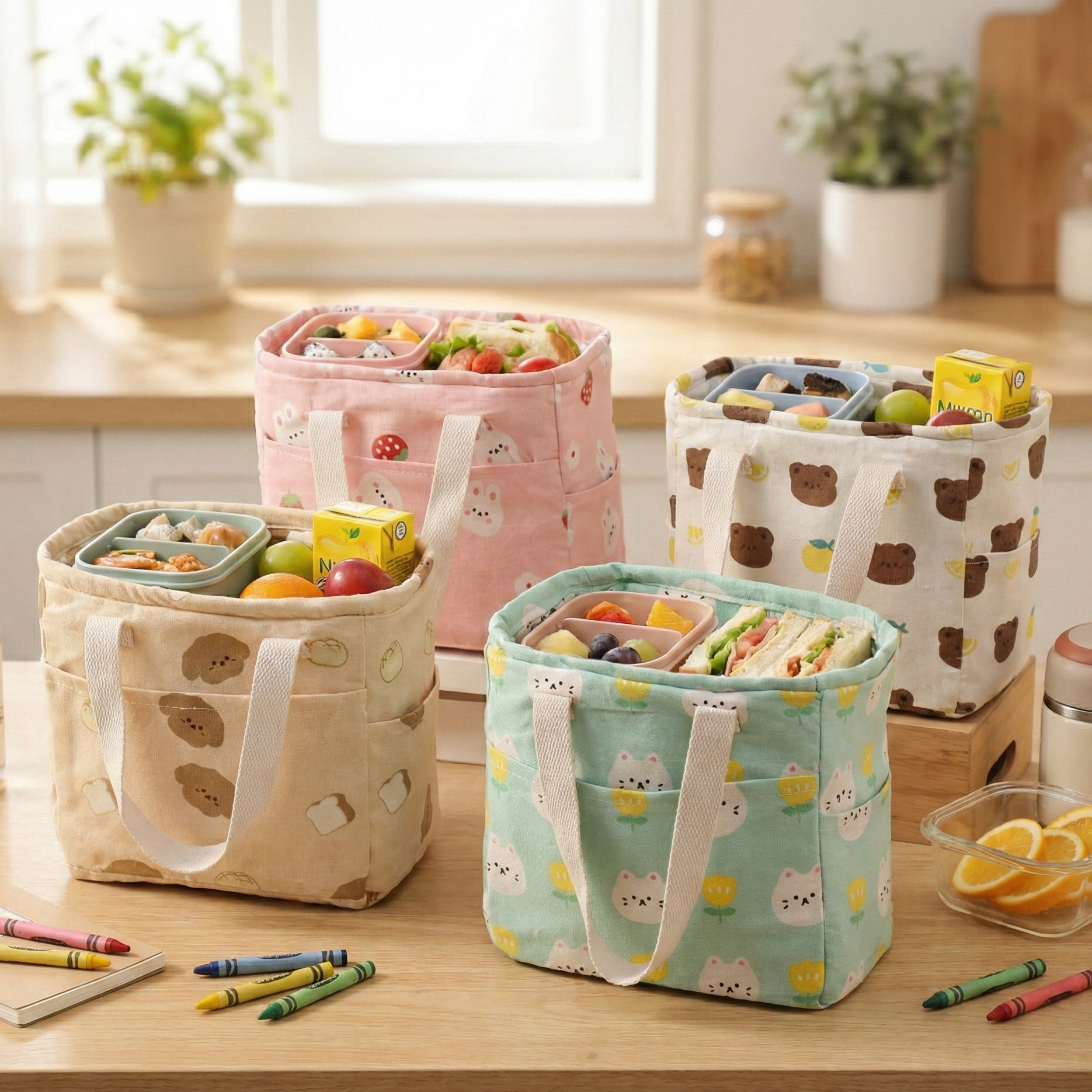 SnackTime Friends Insulated Lunch Bags (Single)