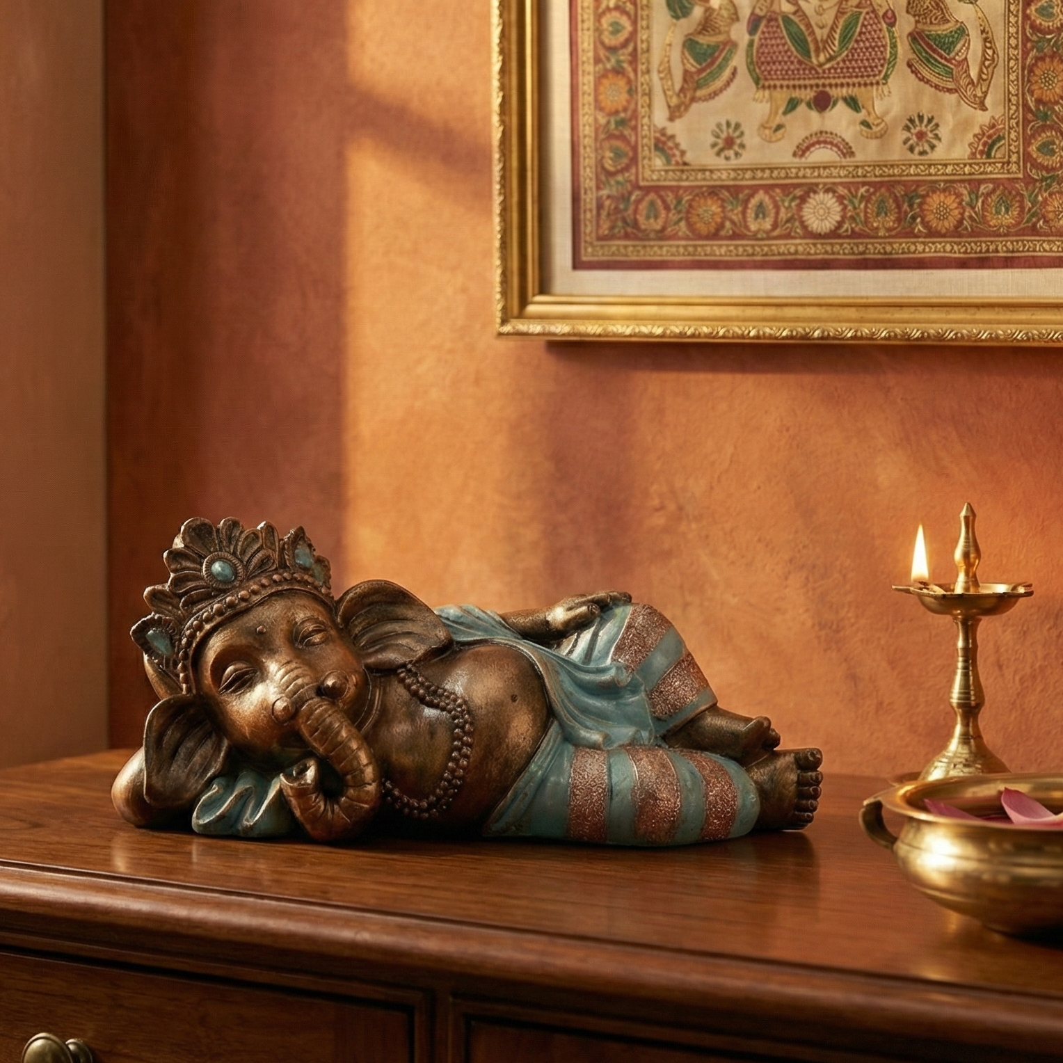 Resting Ganesha Sculpture