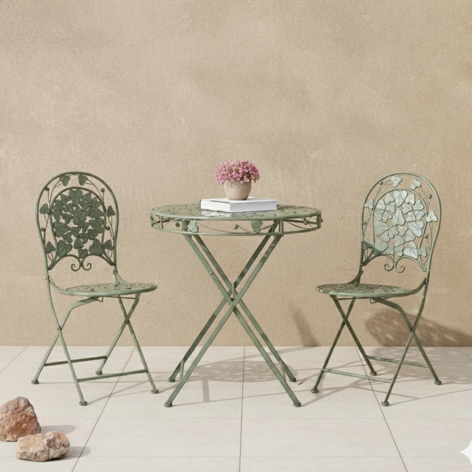 Sage Green Foldable Outdoor Chair & Table (Single)